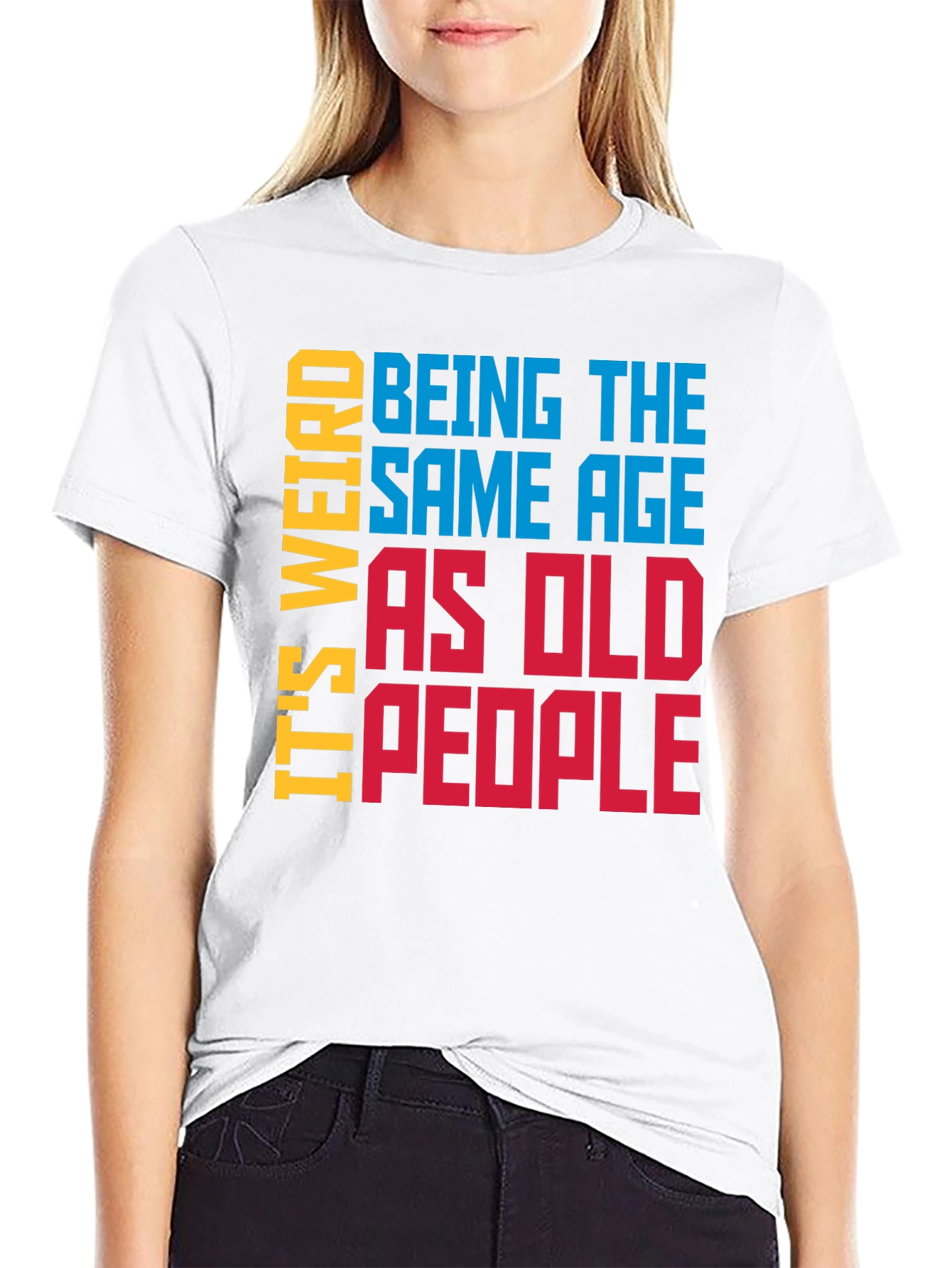 Black Funny 'Same Age as Old People' Graphic Tee view 9
