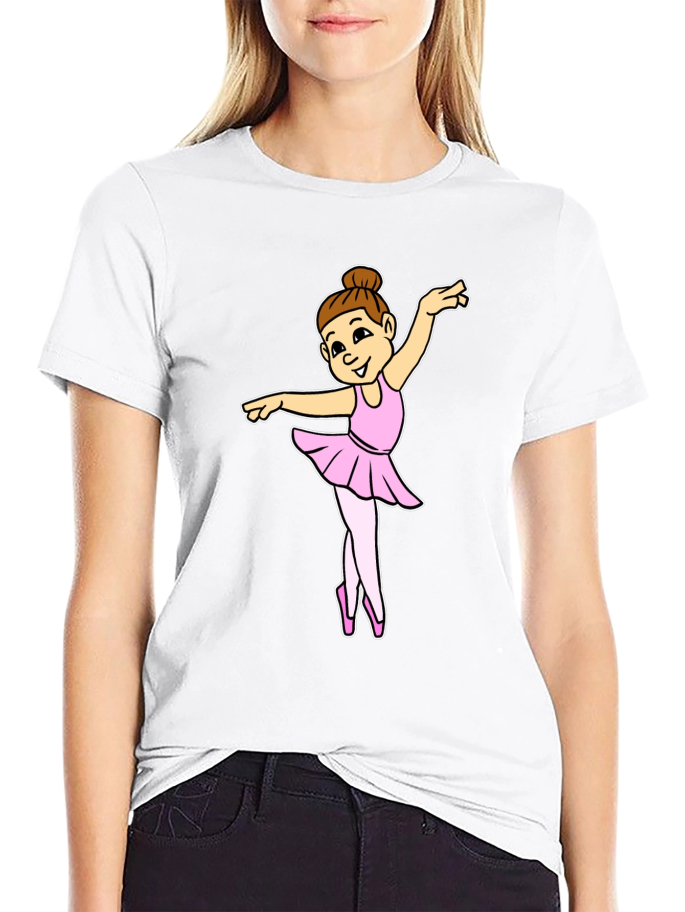 Black Ballerina Girl Black T-Shirt view 9