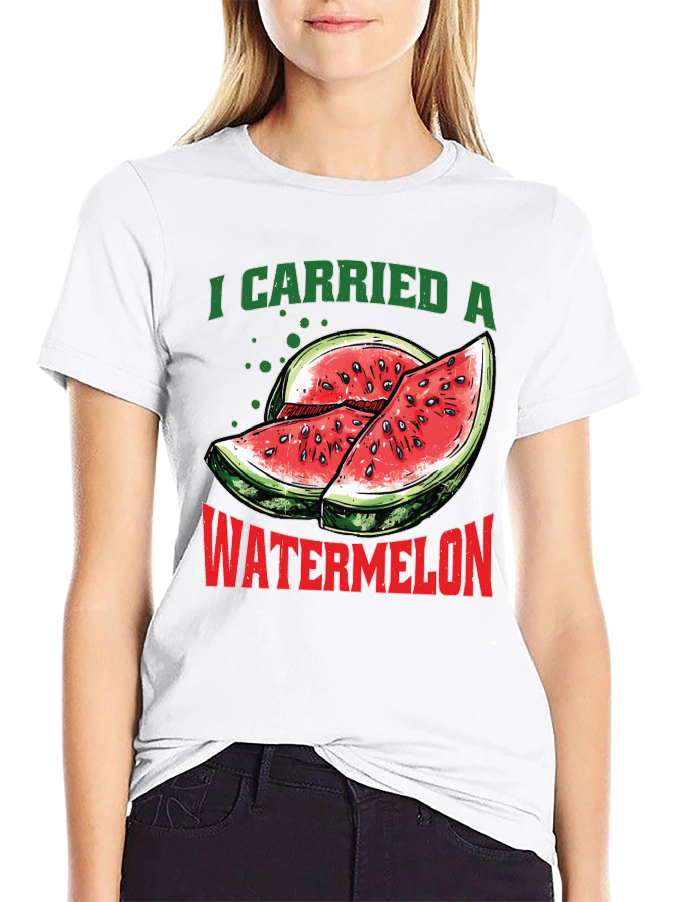 Black I Carried A Watermelon Graphic T-Shirt view 9