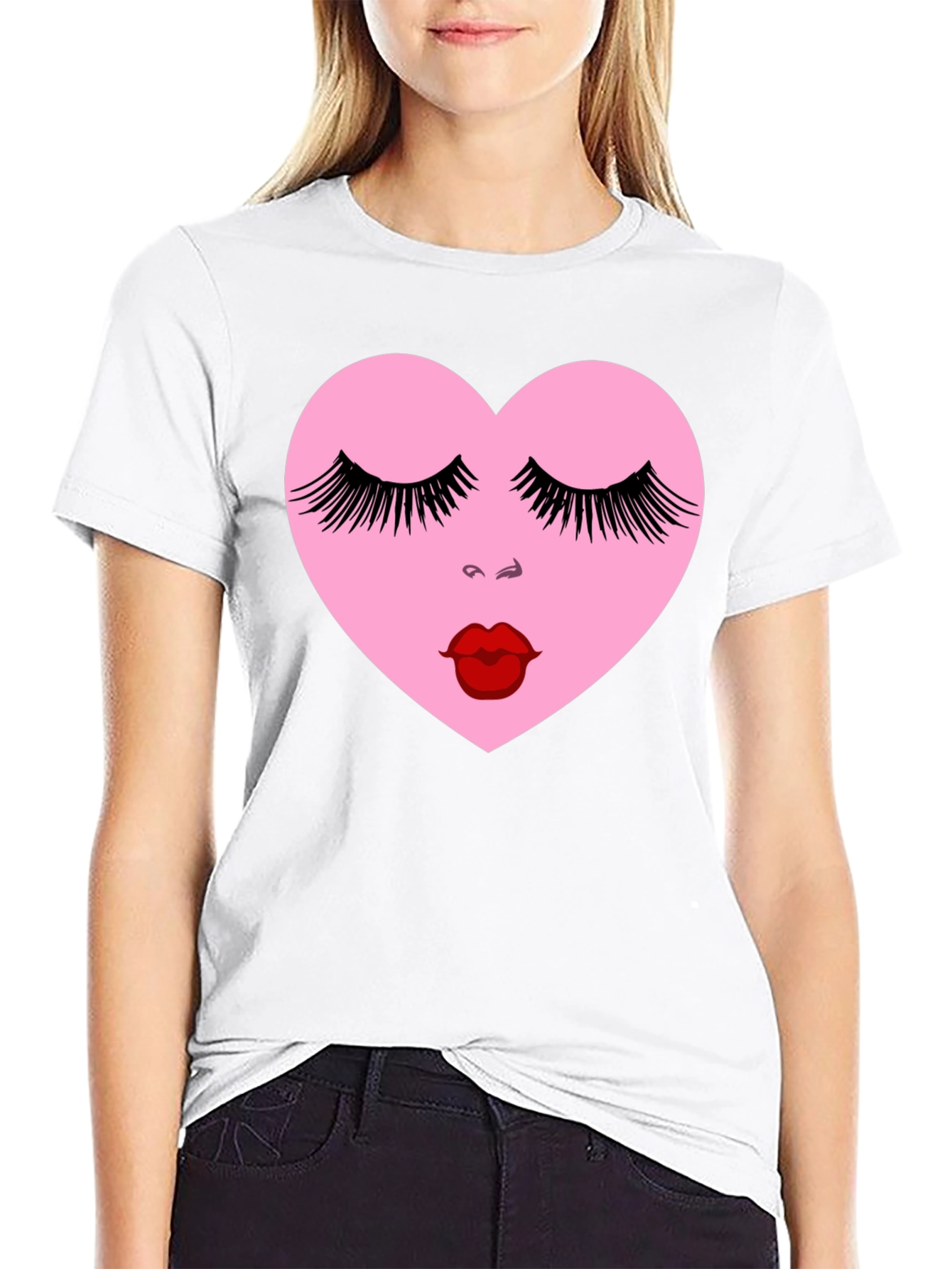 Black Heart Face Graphic Tee view 9
