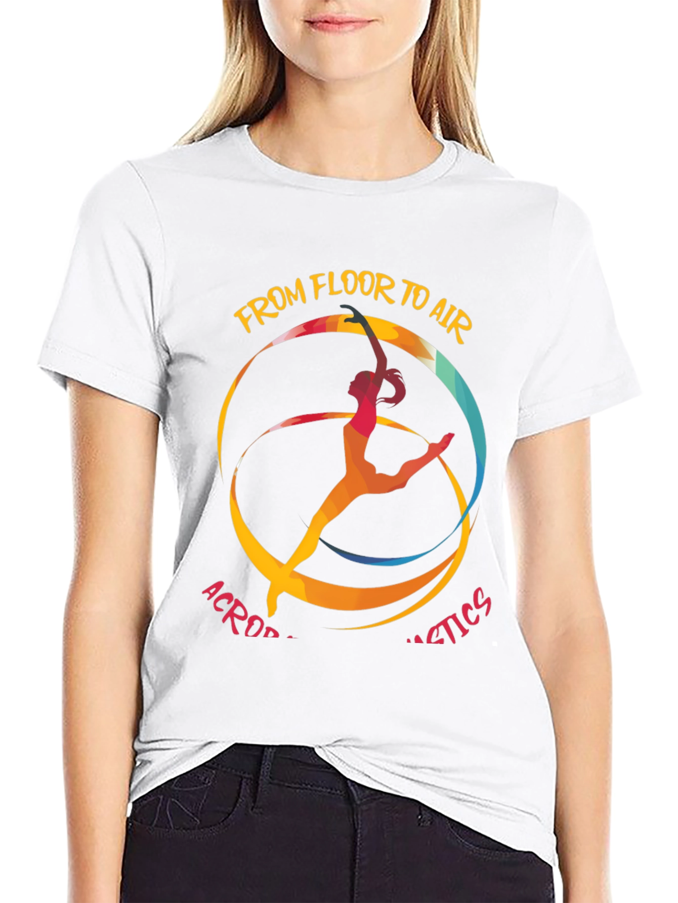 Black Acrobatics T-Shirt: From Floor to Air Graphic Tee view 9