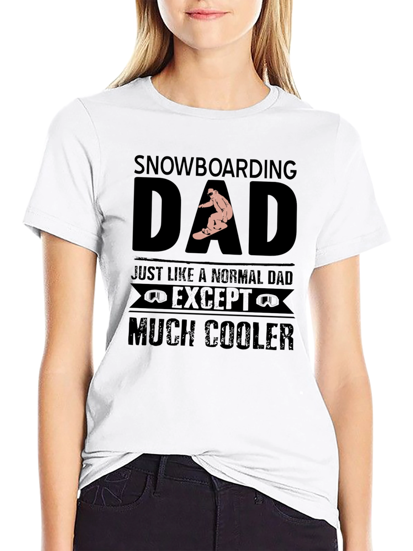 Black Snowboarding Dad T-Shirt - Much Cooler Dad Gift view 9
