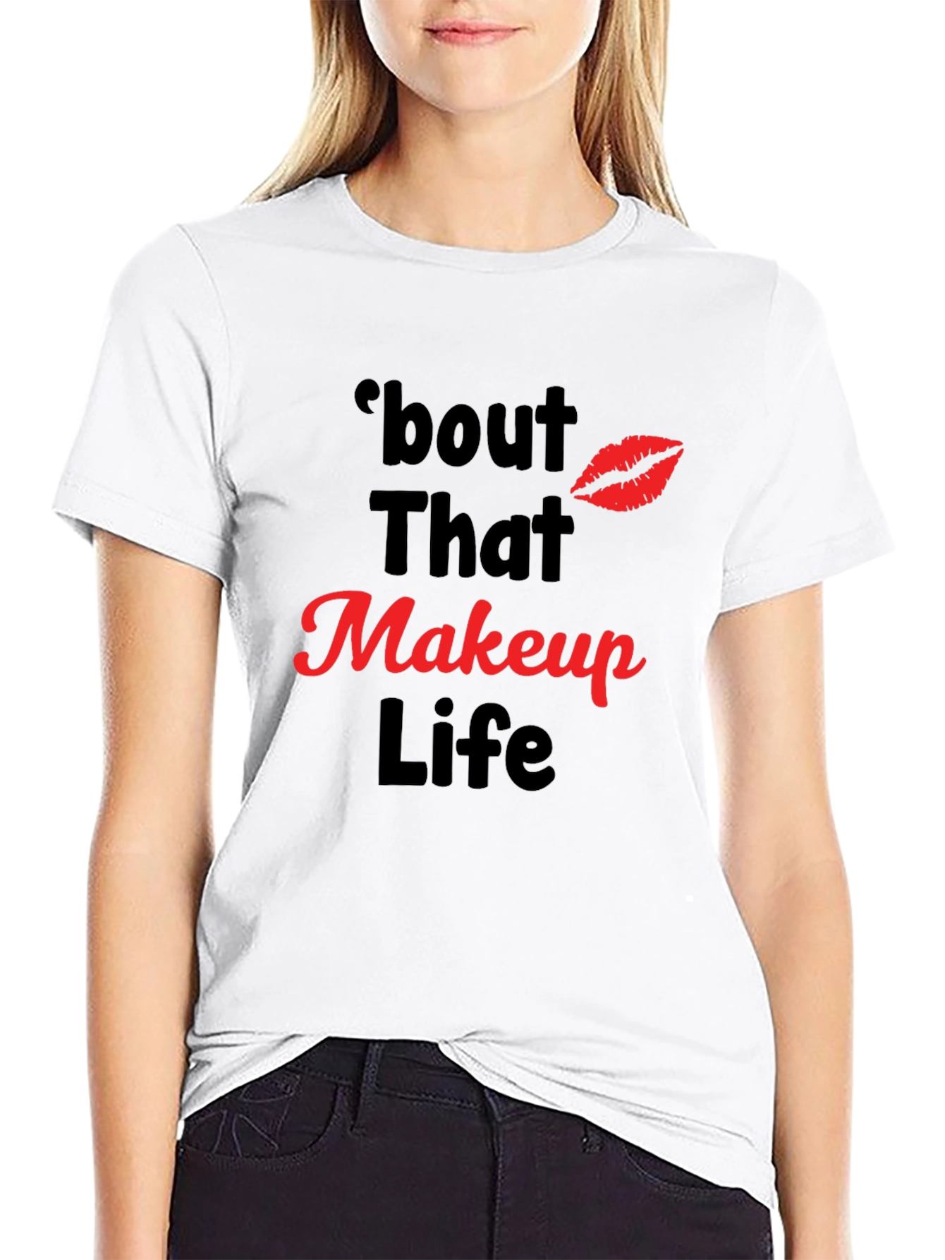 Black Makeup Life Graphic Tee - 'bout That Life T-Shirt view 9