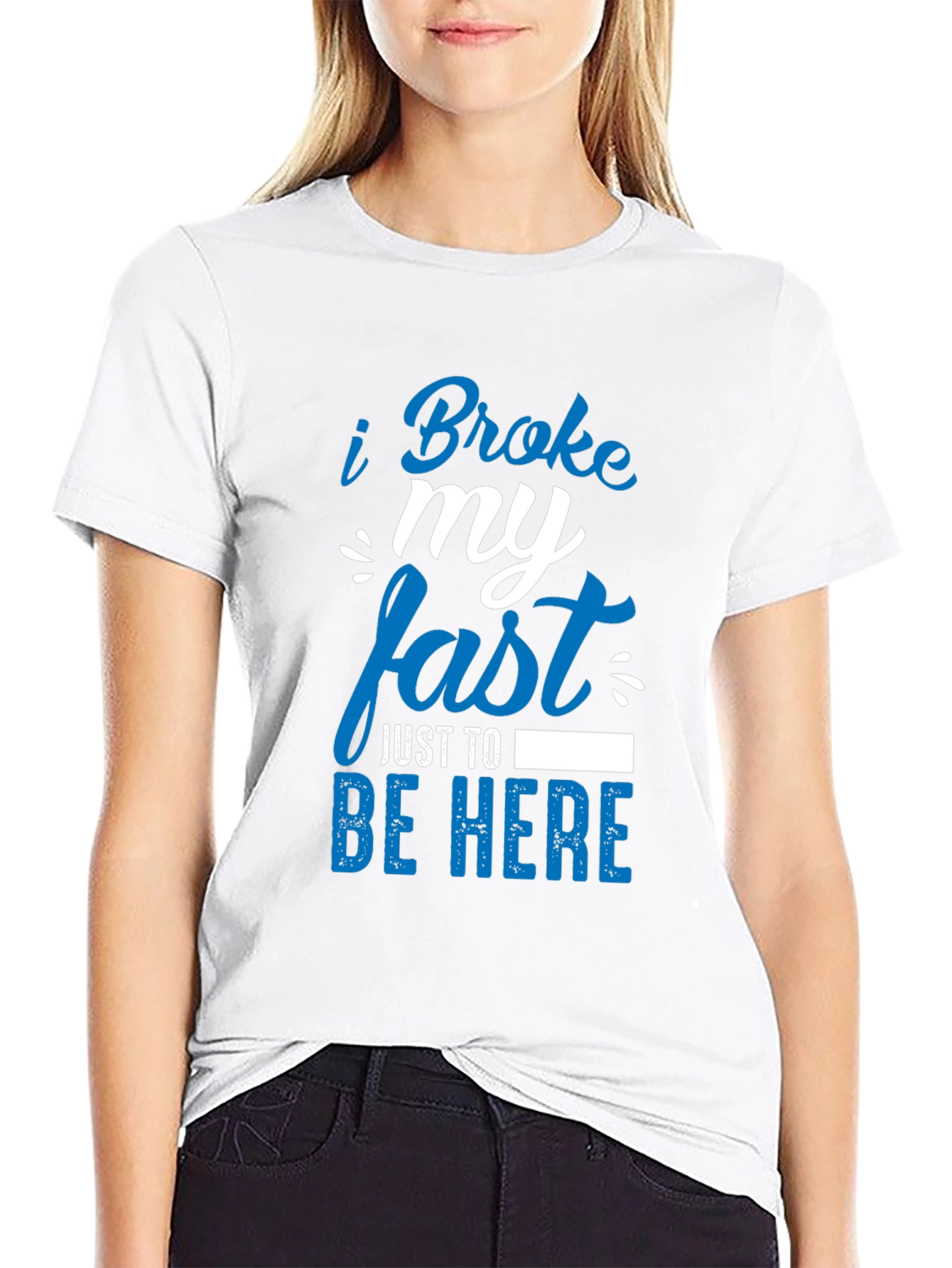 Black Funny I Broke My Fast T-Shirt view 9