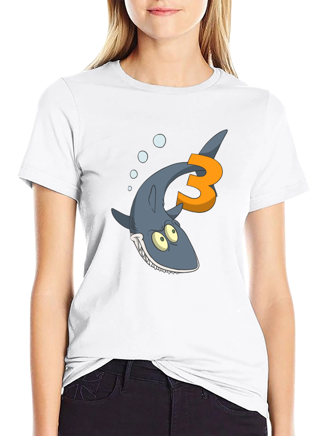 Black Shark Birthday T-Shirt - 3rd Birthday Gift view 9
