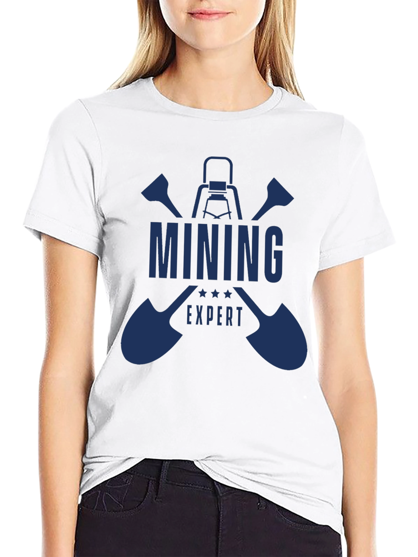 Black Mining Expert Graphic Tee - Black Cotton T-Shirt view 9
