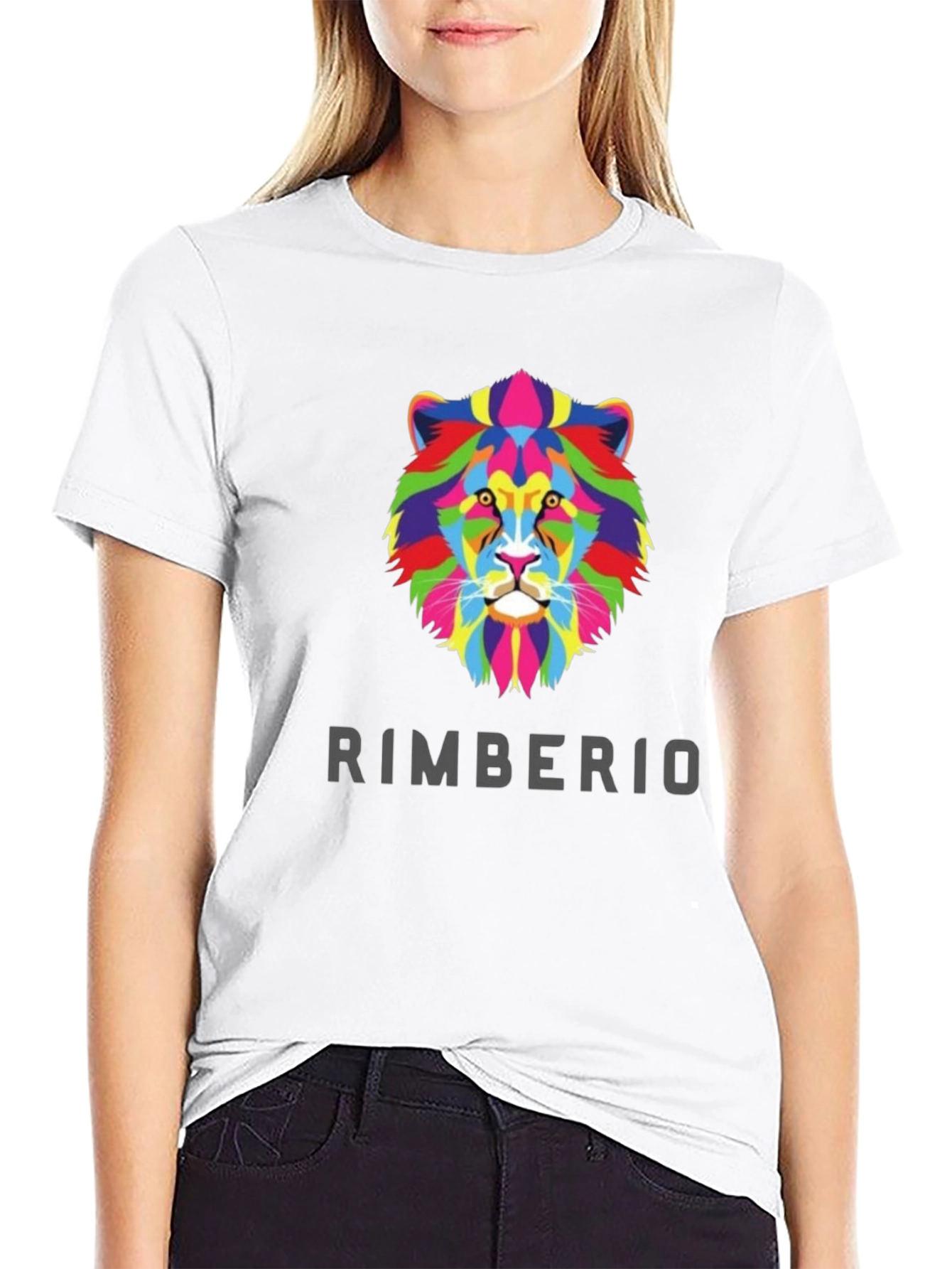 Black Rimberio Lion Graphic T-Shirt - Vivid Colors, Bold Style view 9