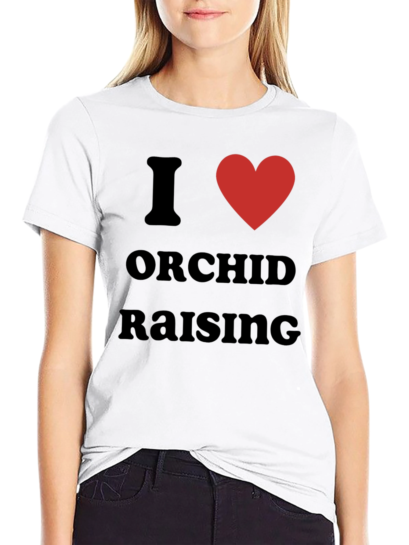 Black I Love Orchid Raising T-Shirt, Gardener Gift view 9