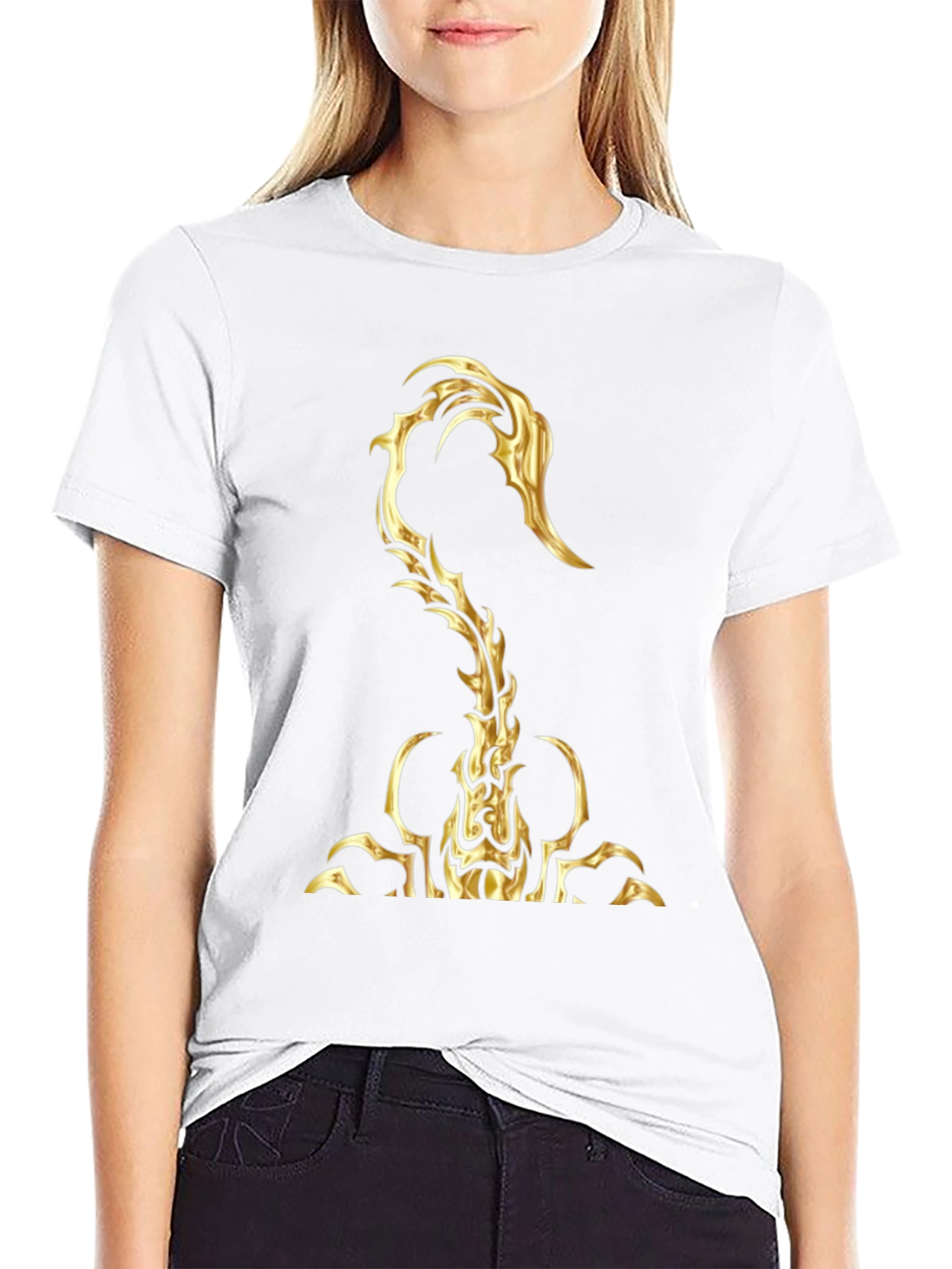 Black Golden Scorpion Graphic T-Shirt view 9