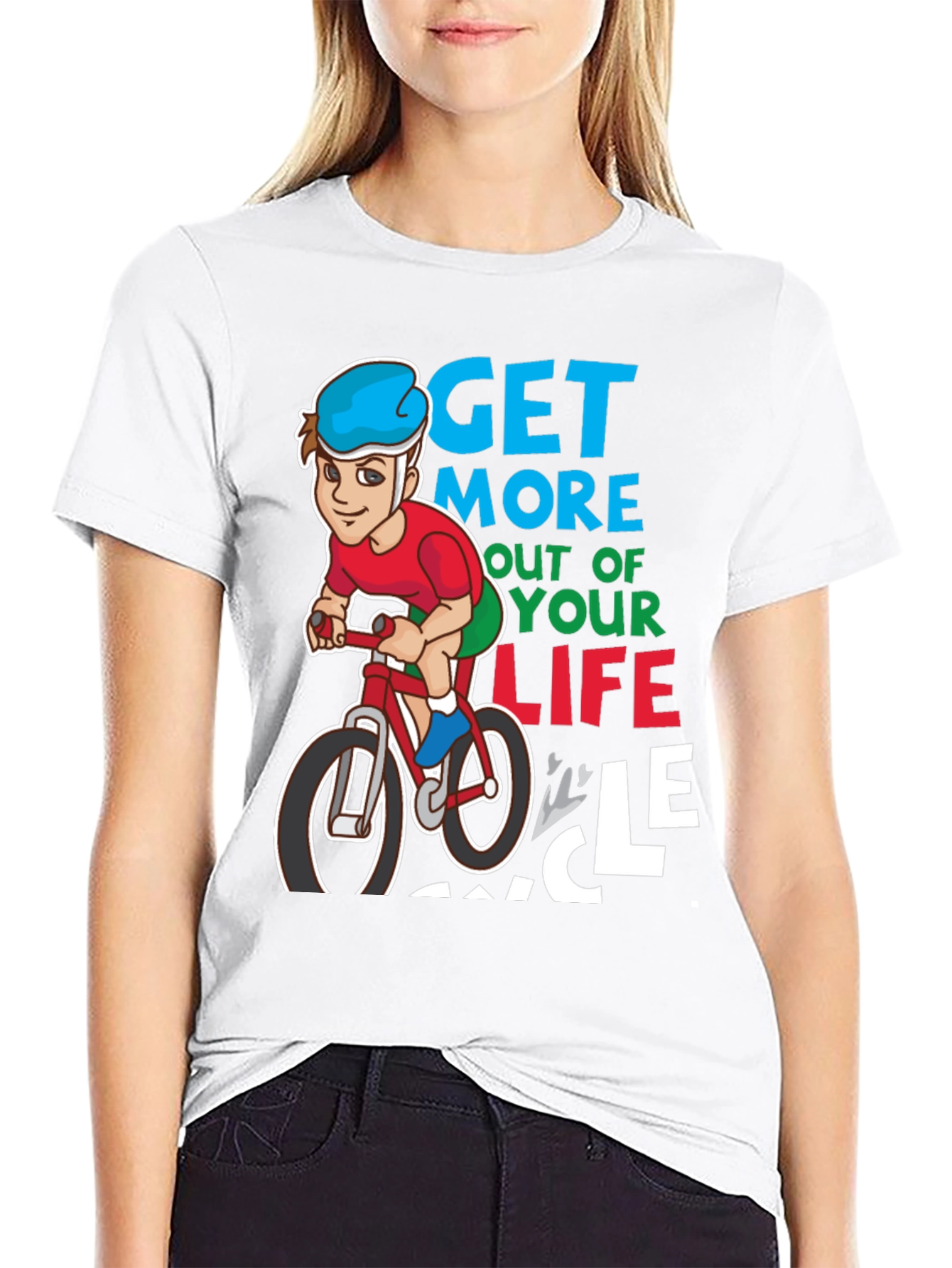 Black Get More Out of Your Life Cycle T-Shirt view 9