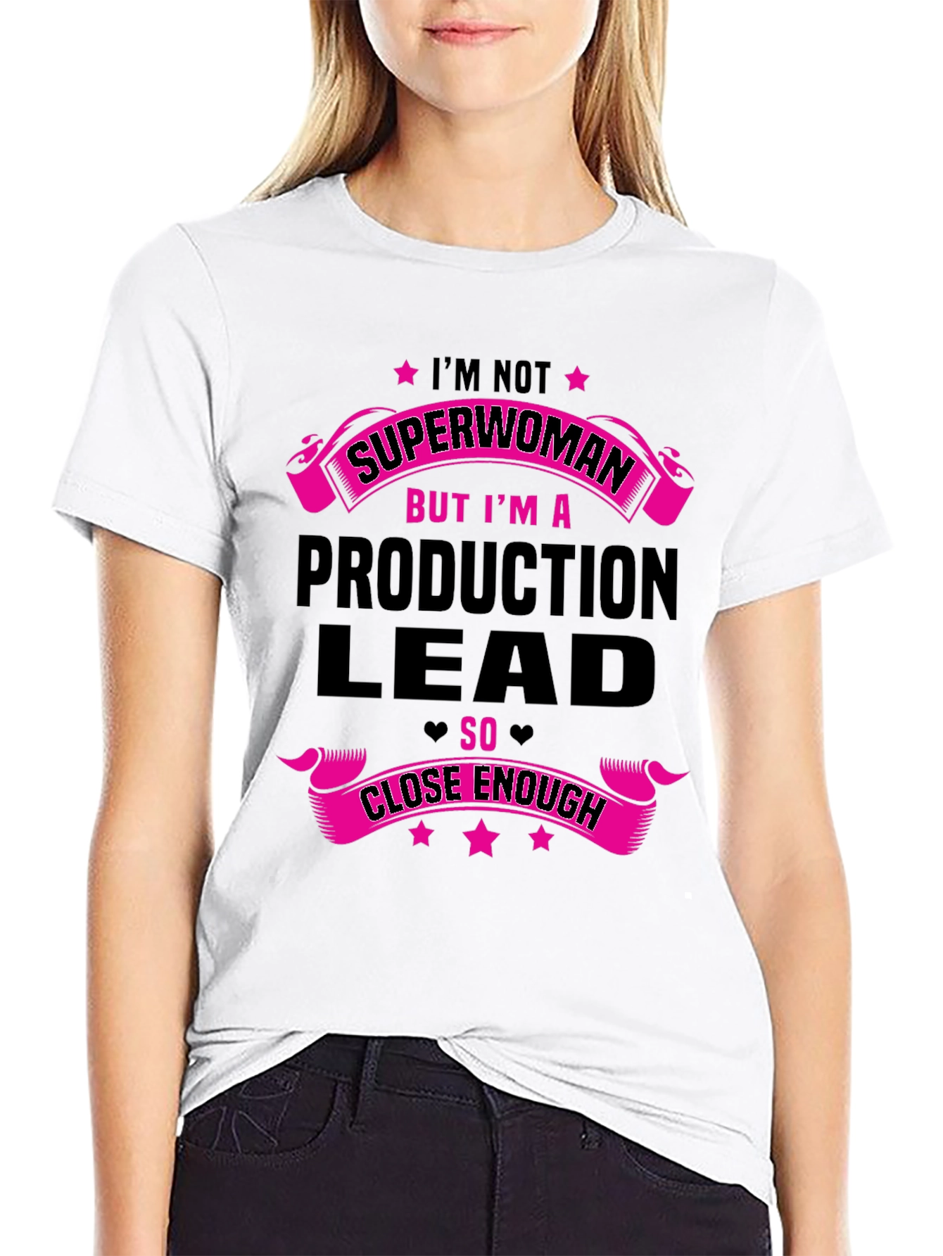 Black Production Lead Superwoman Funny T-Shirt view 9