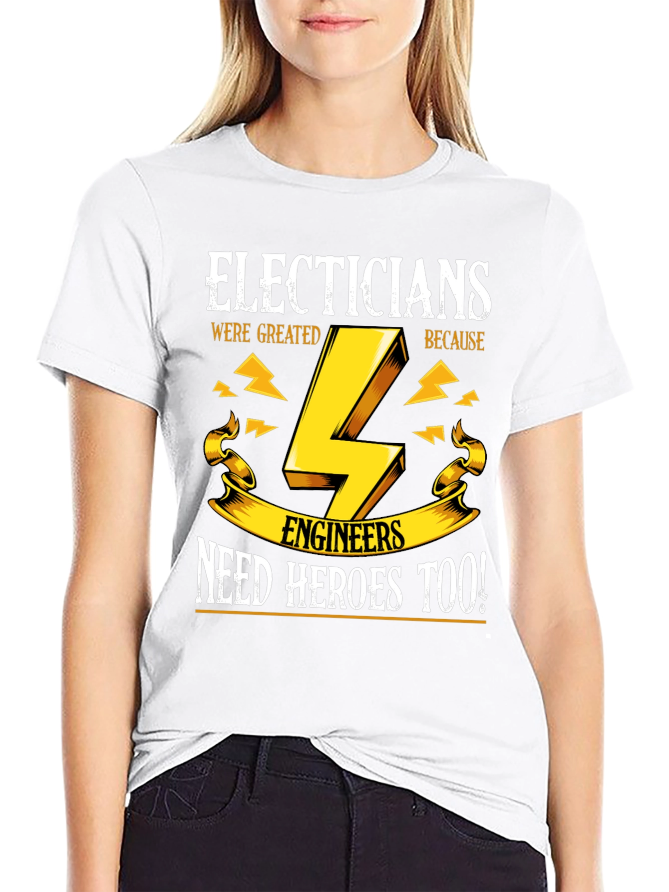 Black Electricians Need Heroes Too T-Shirt view 9