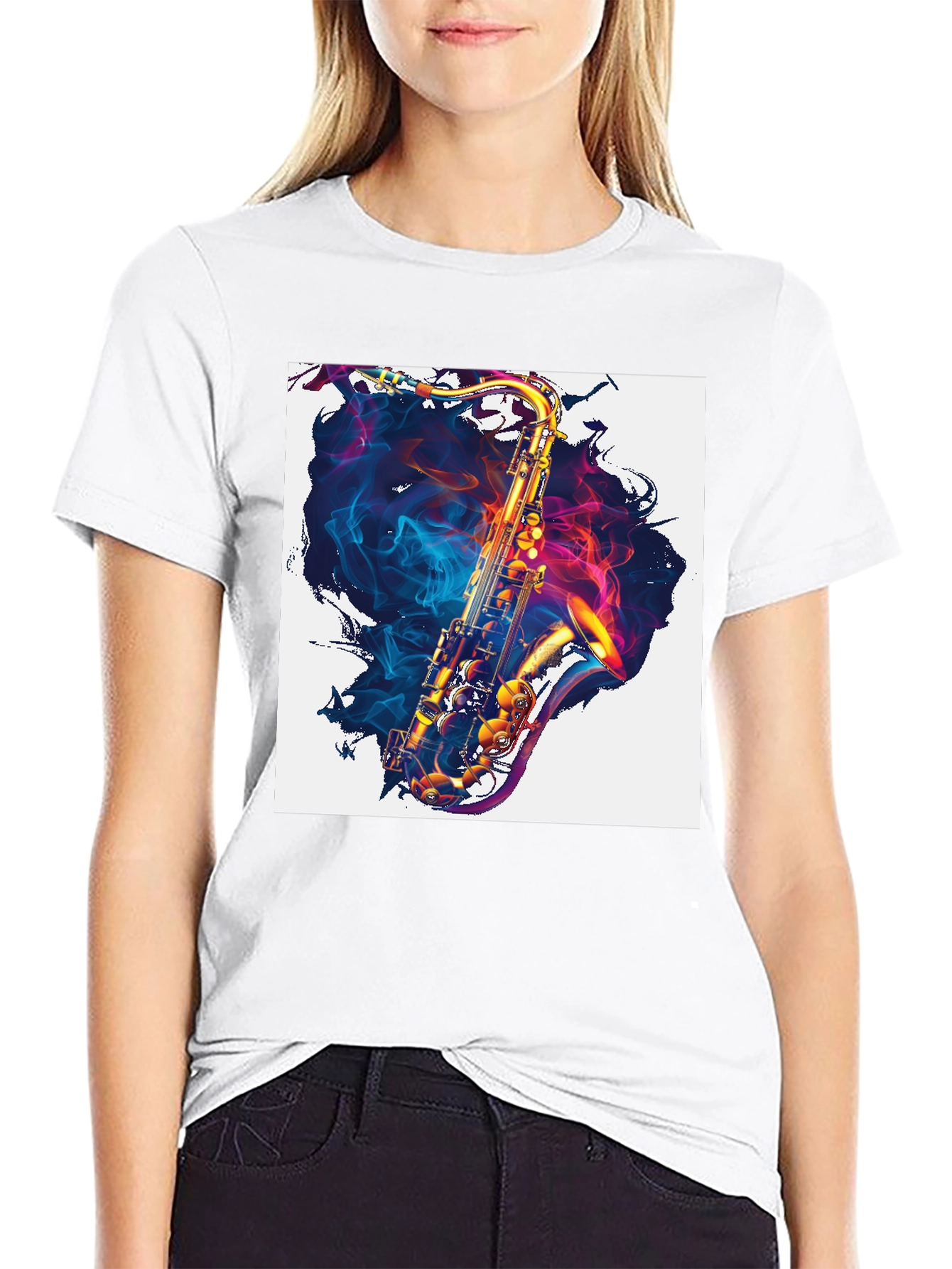 Black Saxophone Graphic Print Tee view 9