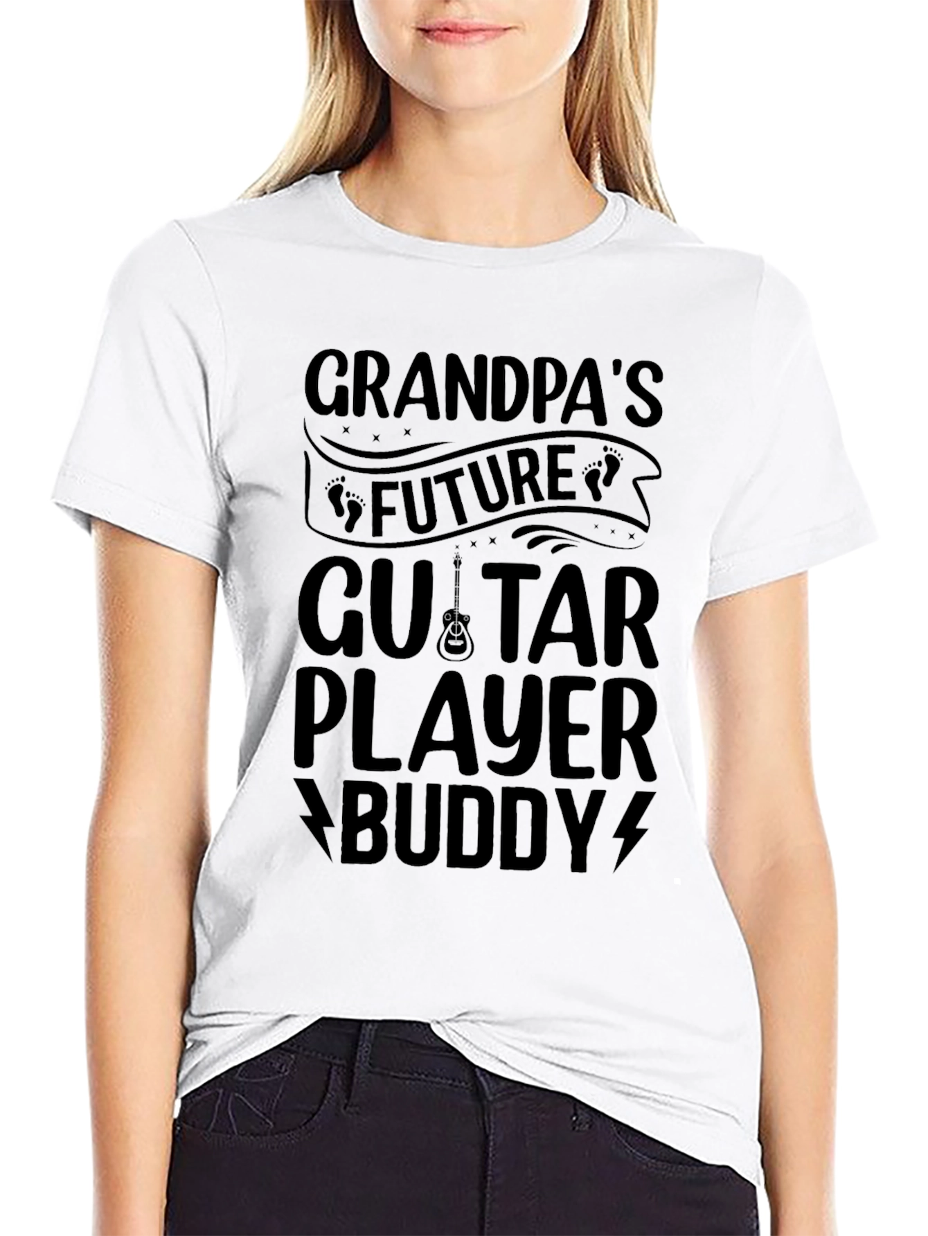 Black Grandpa's Future Guitar Player Buddy T-Shirt view 9