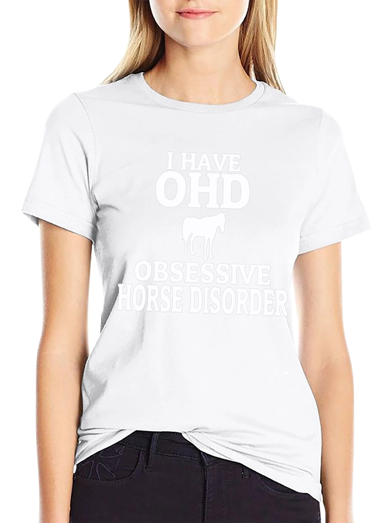 Black OHD Obsessive Horse Disorder Graphic Tee view 9