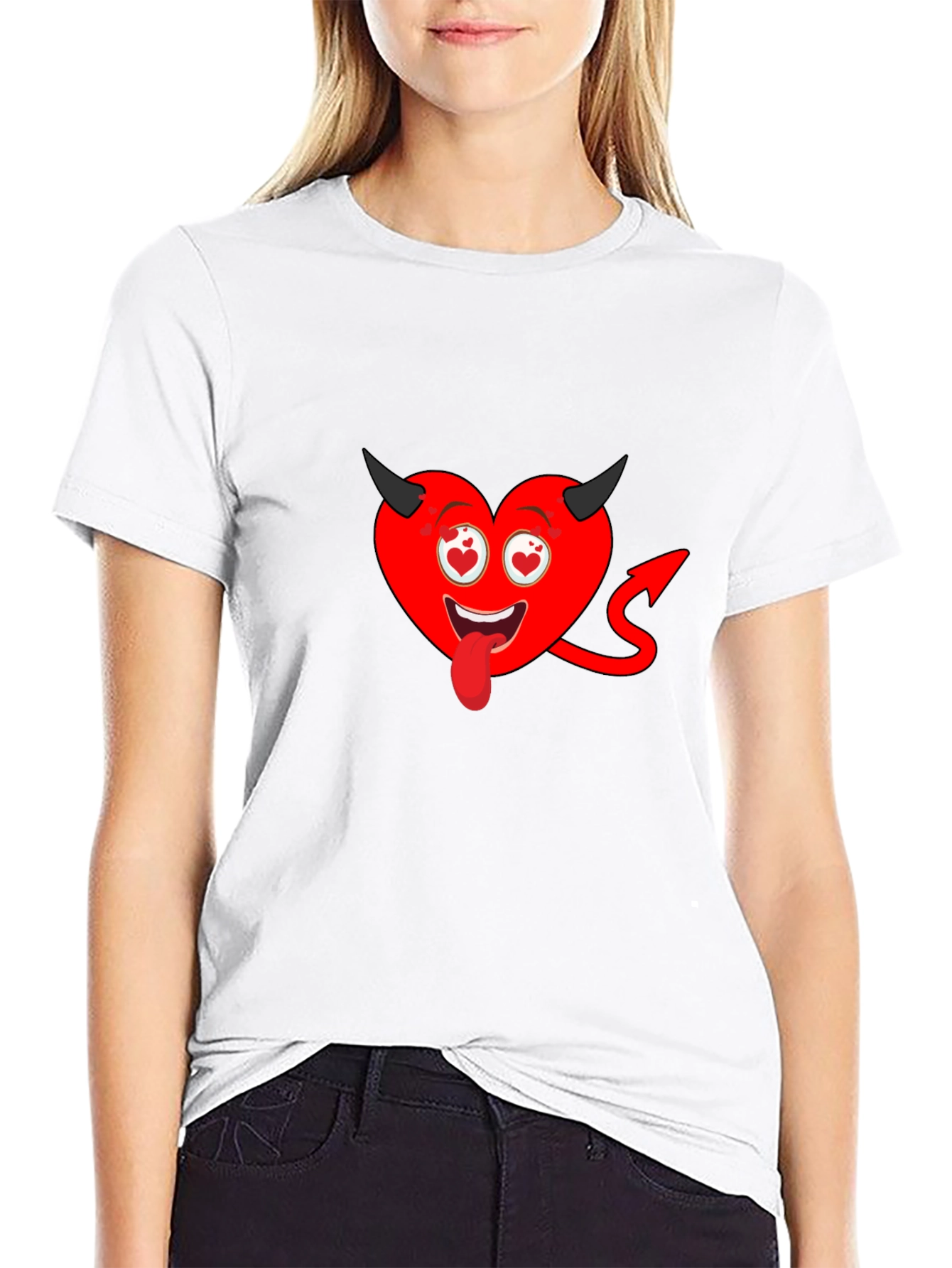 Black Devil Heart Graphic Tee - Men's Black T-Shirt view 9