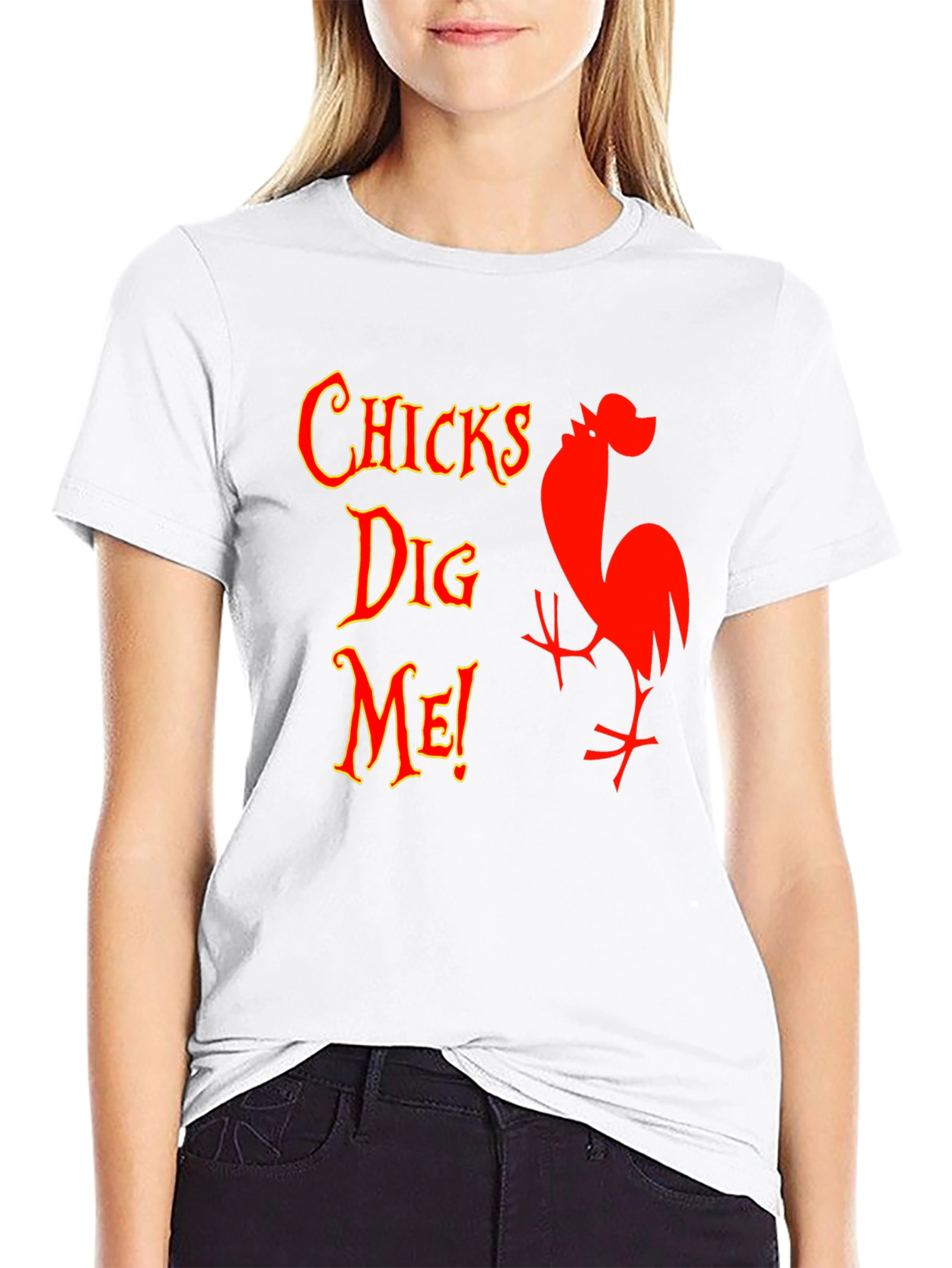 Black Funny Chicks Dig Me Graphic T-Shirt view 9