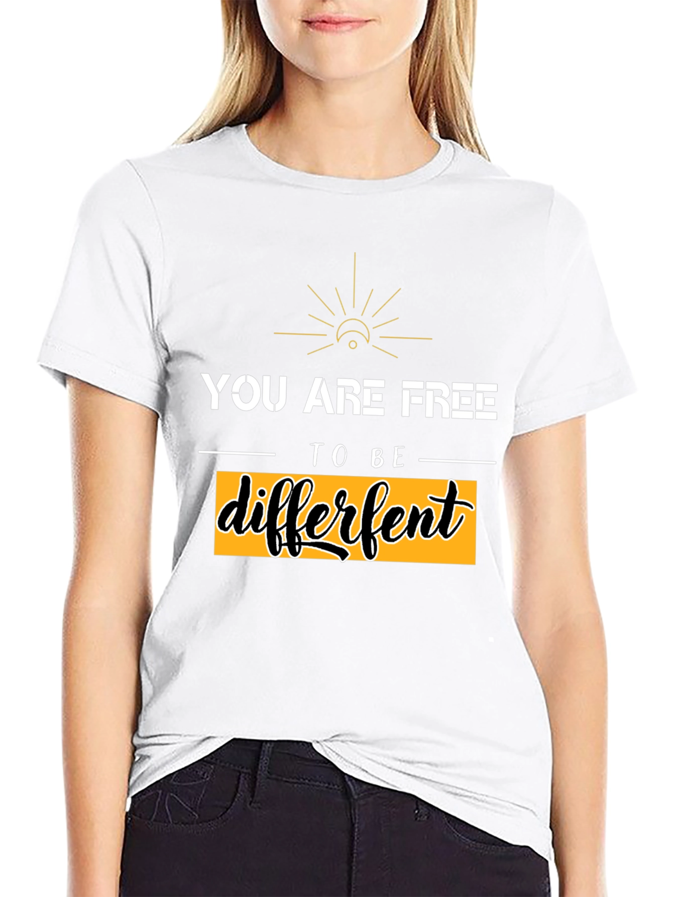 Black Be Different Graphic Tee - Black Unisex T-Shirt view 9
