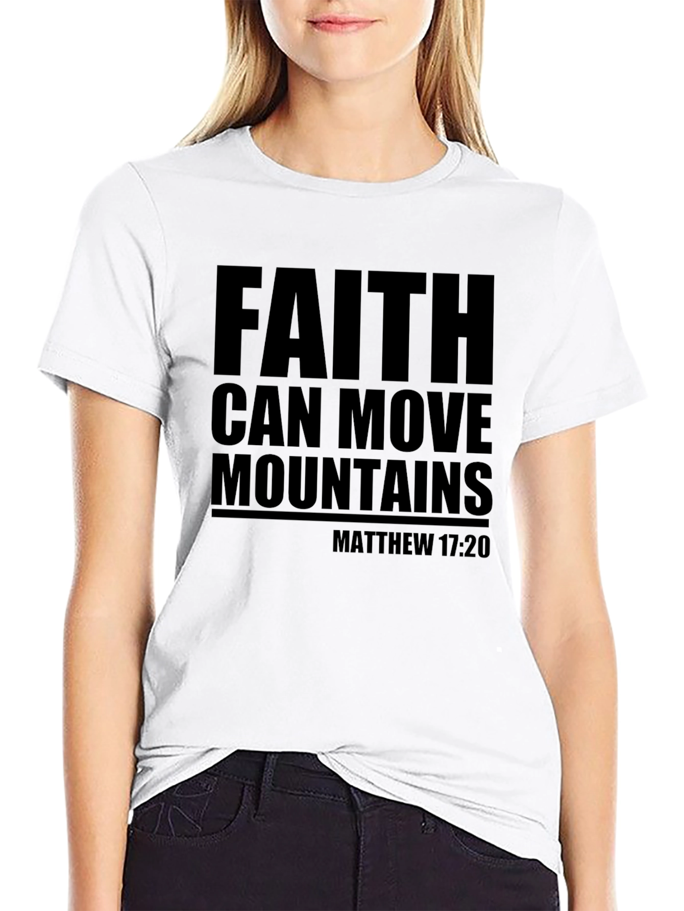 Black Faith Can Move Mountains Graphic Tee - Matthew 17:20 view 9