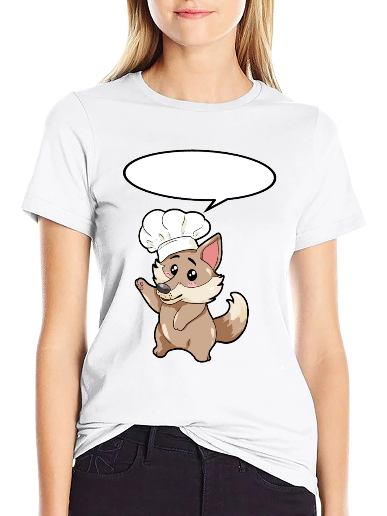 Black Chef Dog T-Shirt - Cute Cartoon Cook view 9