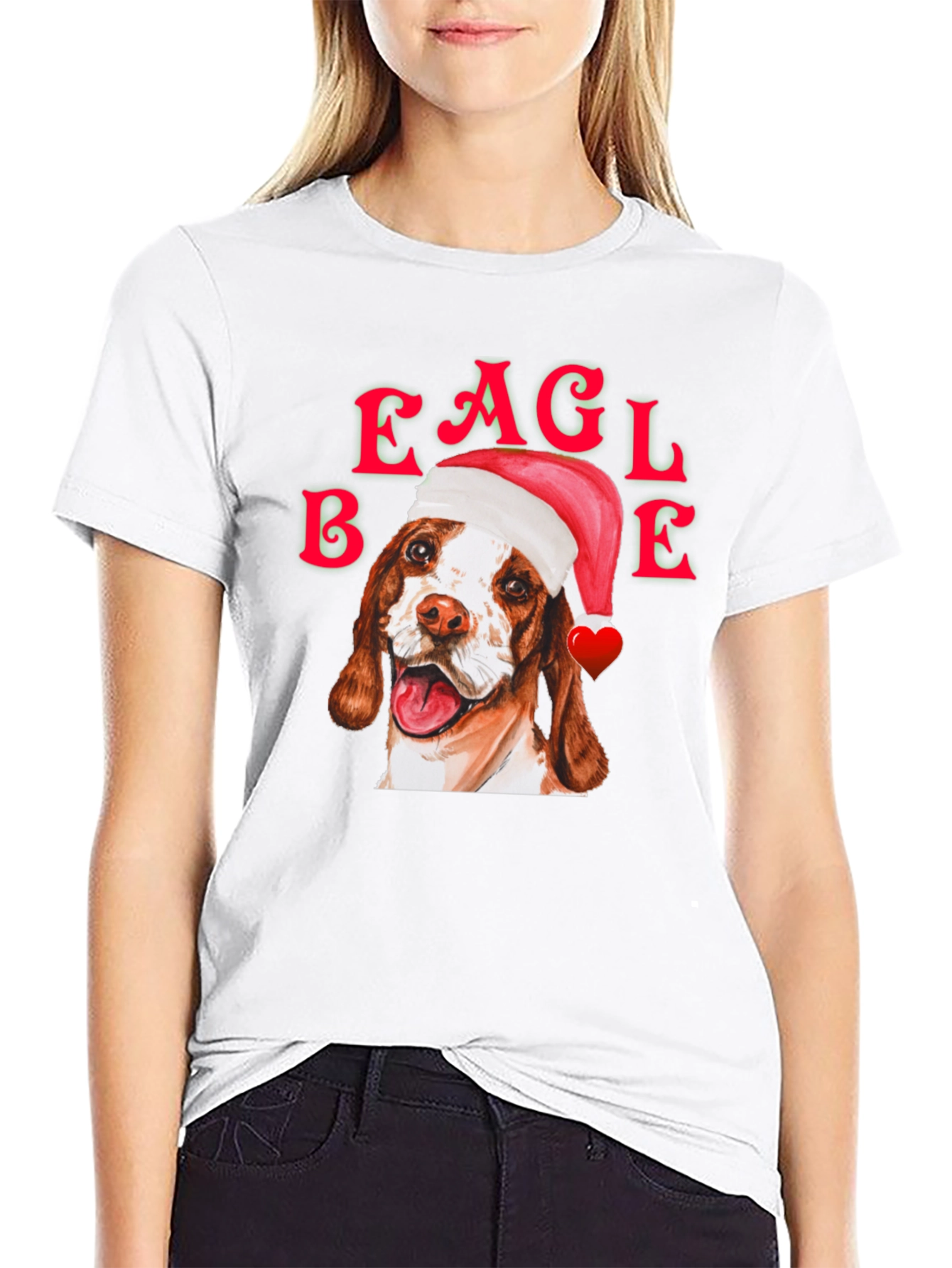 Black Eagle Beagle Christmas Dog T-Shirt view 9