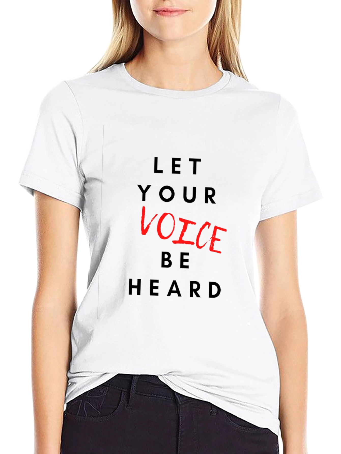 Black Let Your Voice Be Heard Graphic T-Shirt view 9