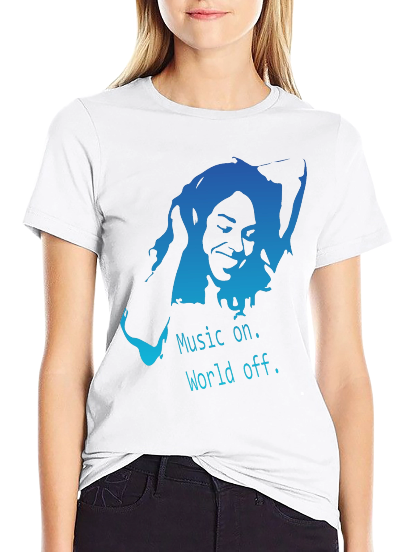 Black Music On World Off Black T-Shirt view 9