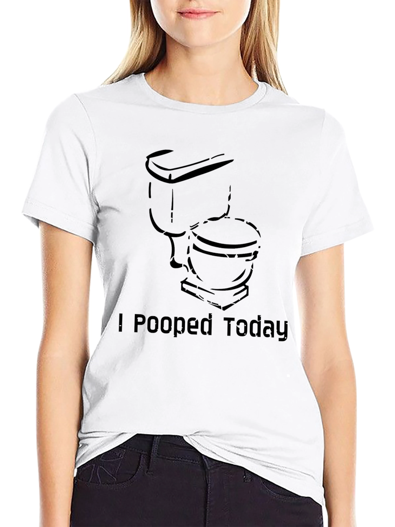 Black I Pooped Today Graphic Tee - Black Cotton Novelty Shirt view 9