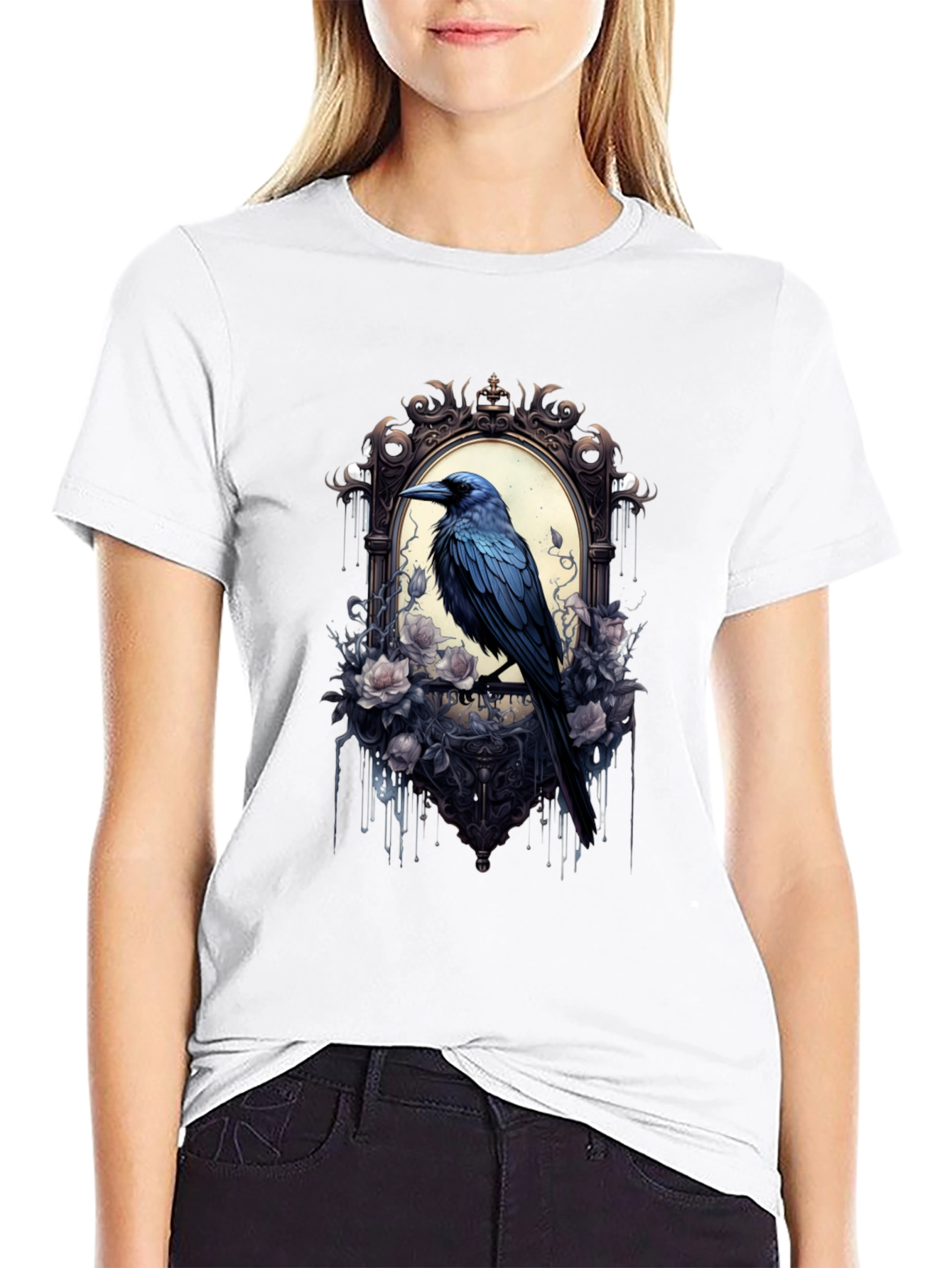Black Gothic Raven Tee view 9