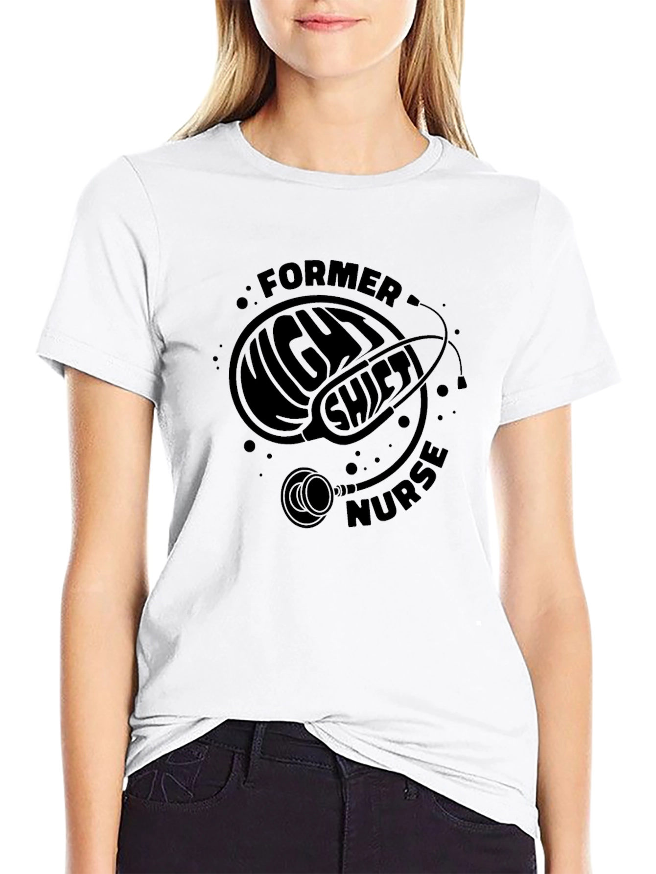 Black Former Night Shift Nurse Graphic Tee view 9