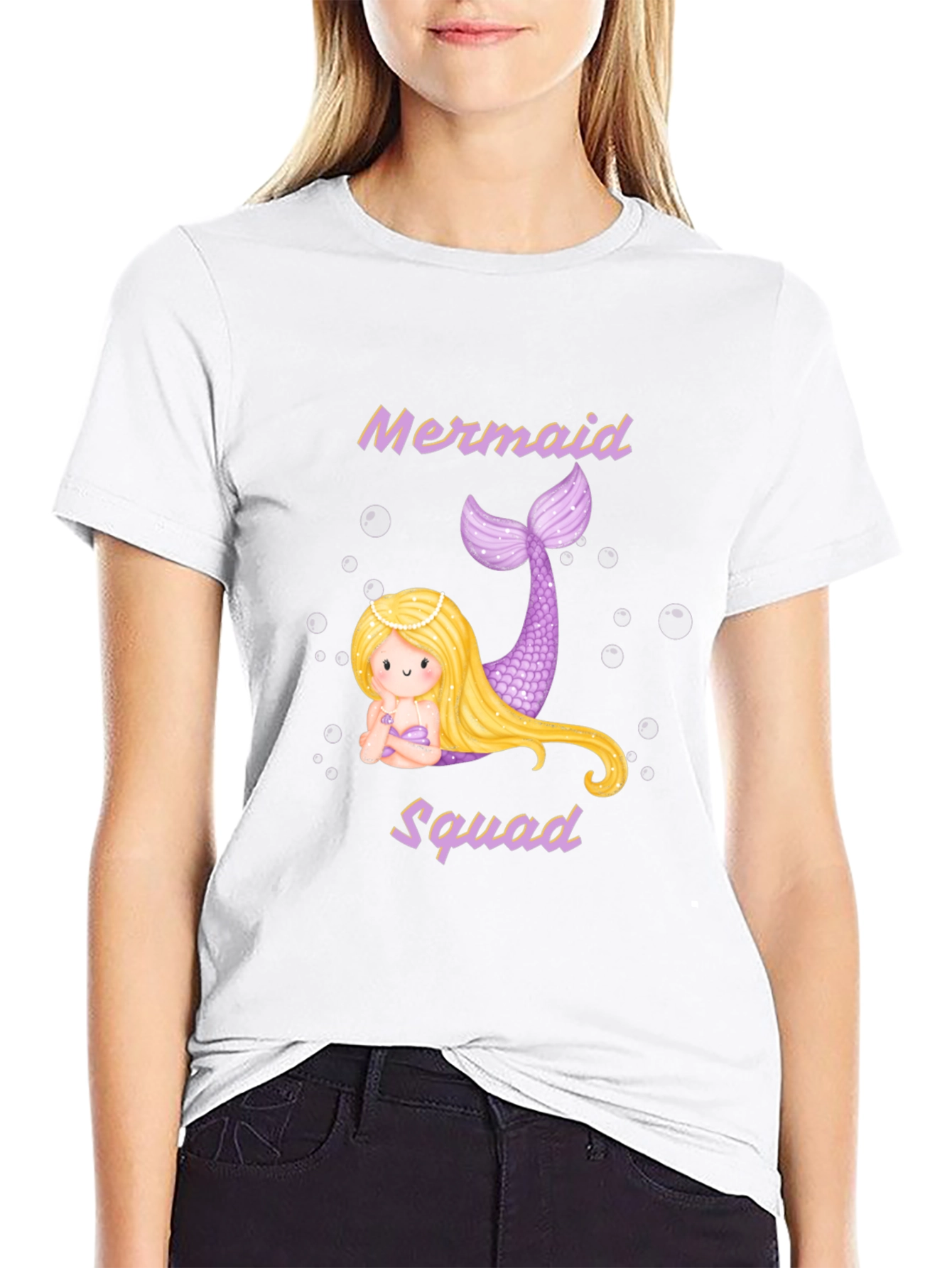 Mermaid Squad T-Shirt - Black Cotton Tee - 9