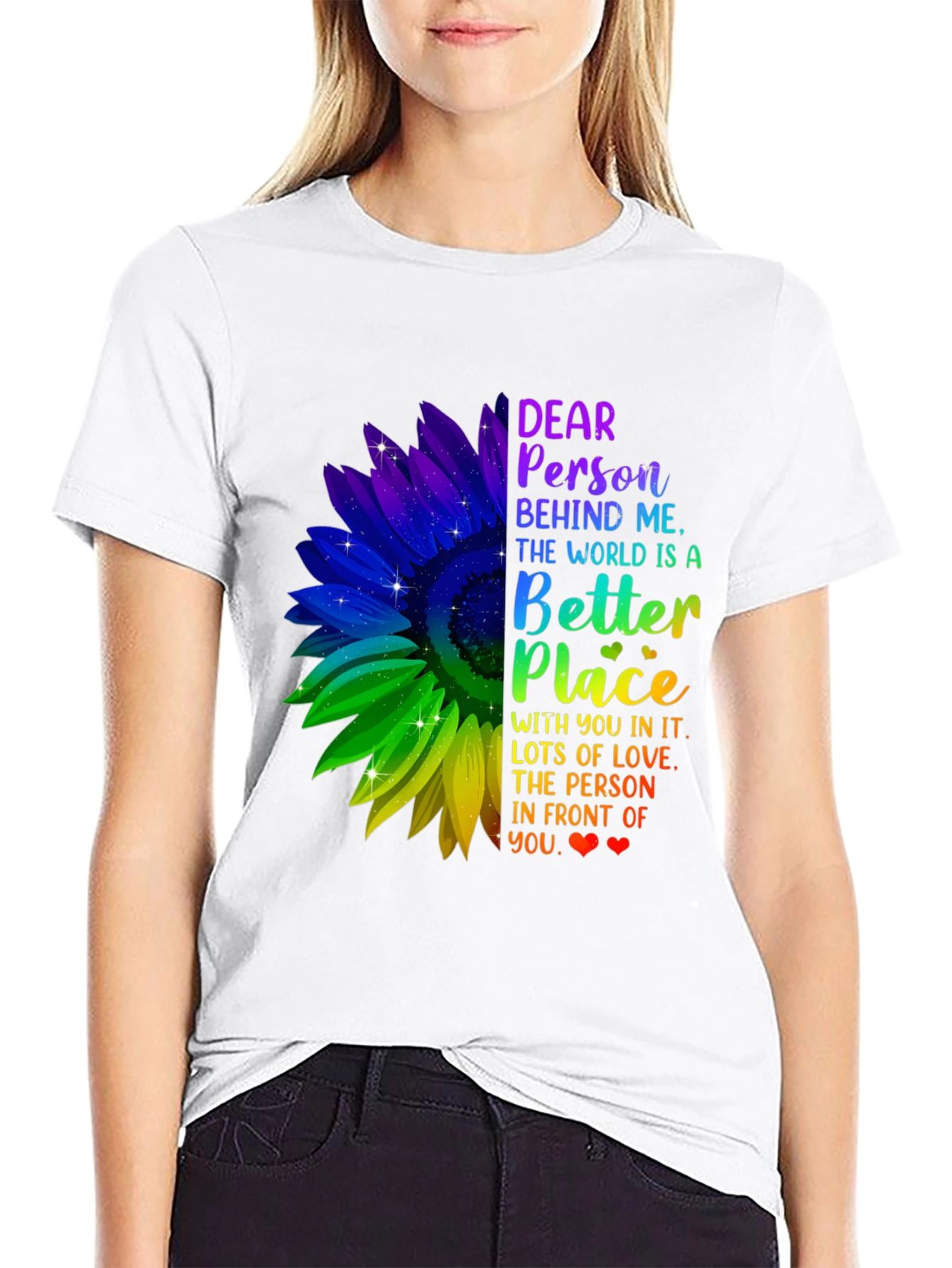 Black Inspirational Sunflower T-Shirt - Be Kind view 9