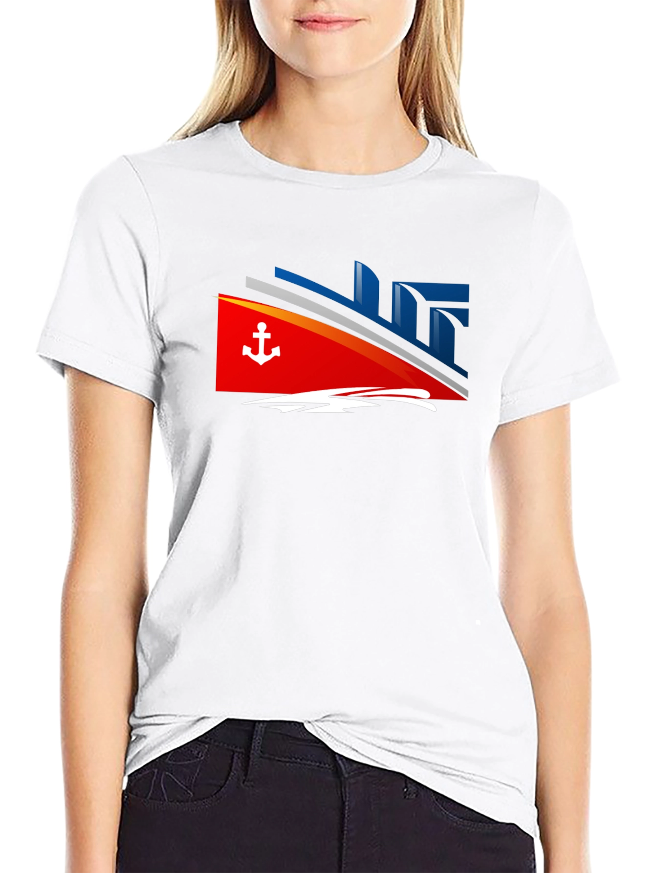 Black Nautical Cruise T-Shirt - Anchor Design view 9