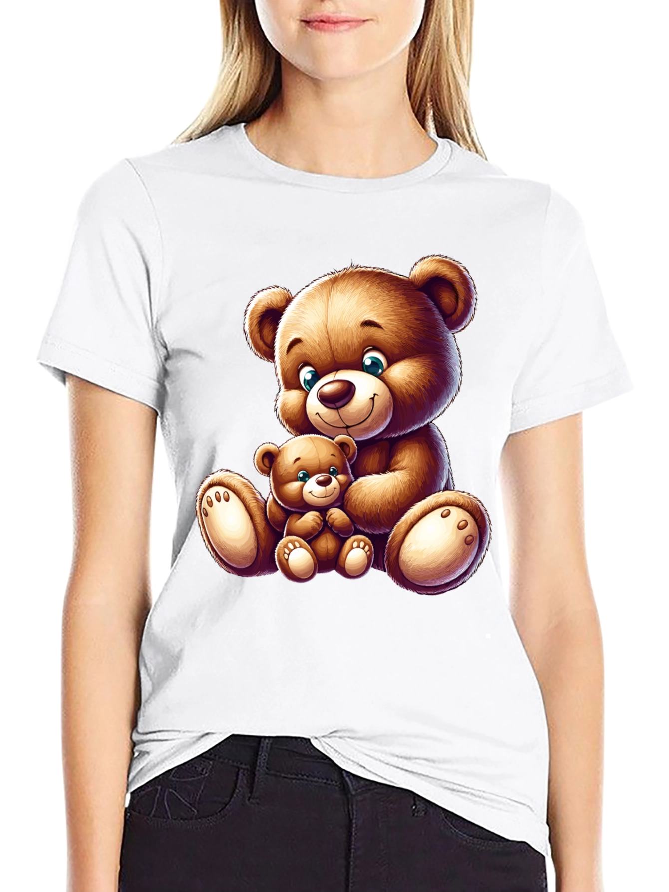 Black Teddy Bear Graphic Tee - Cute Cartoon Design view 9
