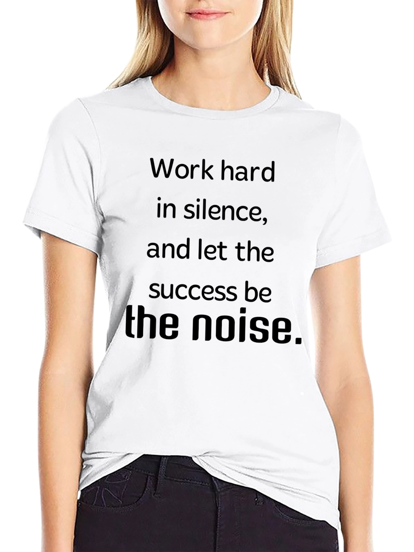 Black Motivational Work Hard in Silence T-Shirt view 9