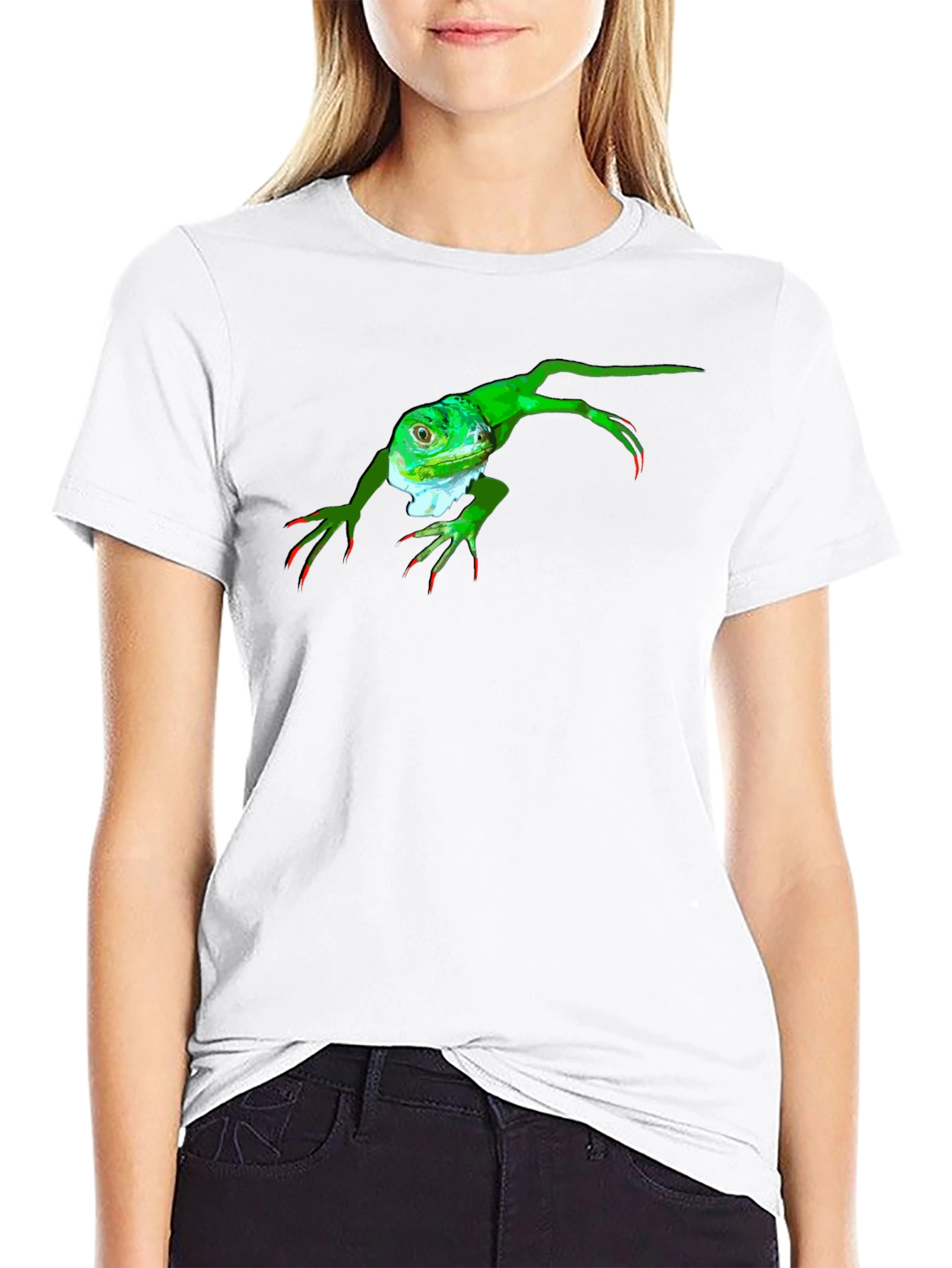 Black Iguana Graphic Tee - Black Cotton T-Shirt view 9
