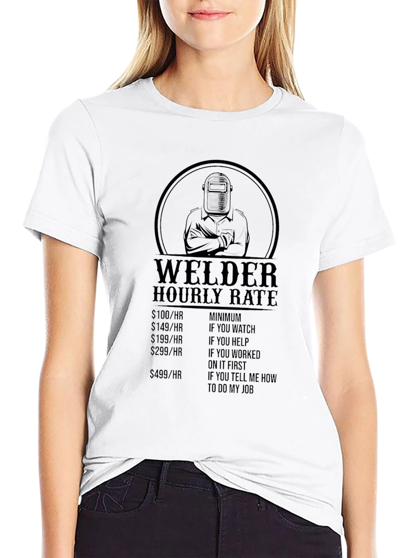 Black Welder Hourly Rate Graphic Tee - Black view 9
