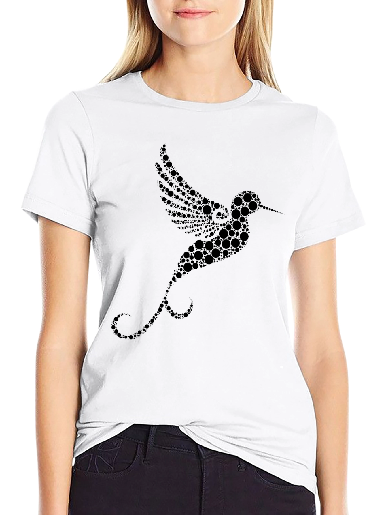 Black Hummingbird Graphic Black T-Shirt view 9