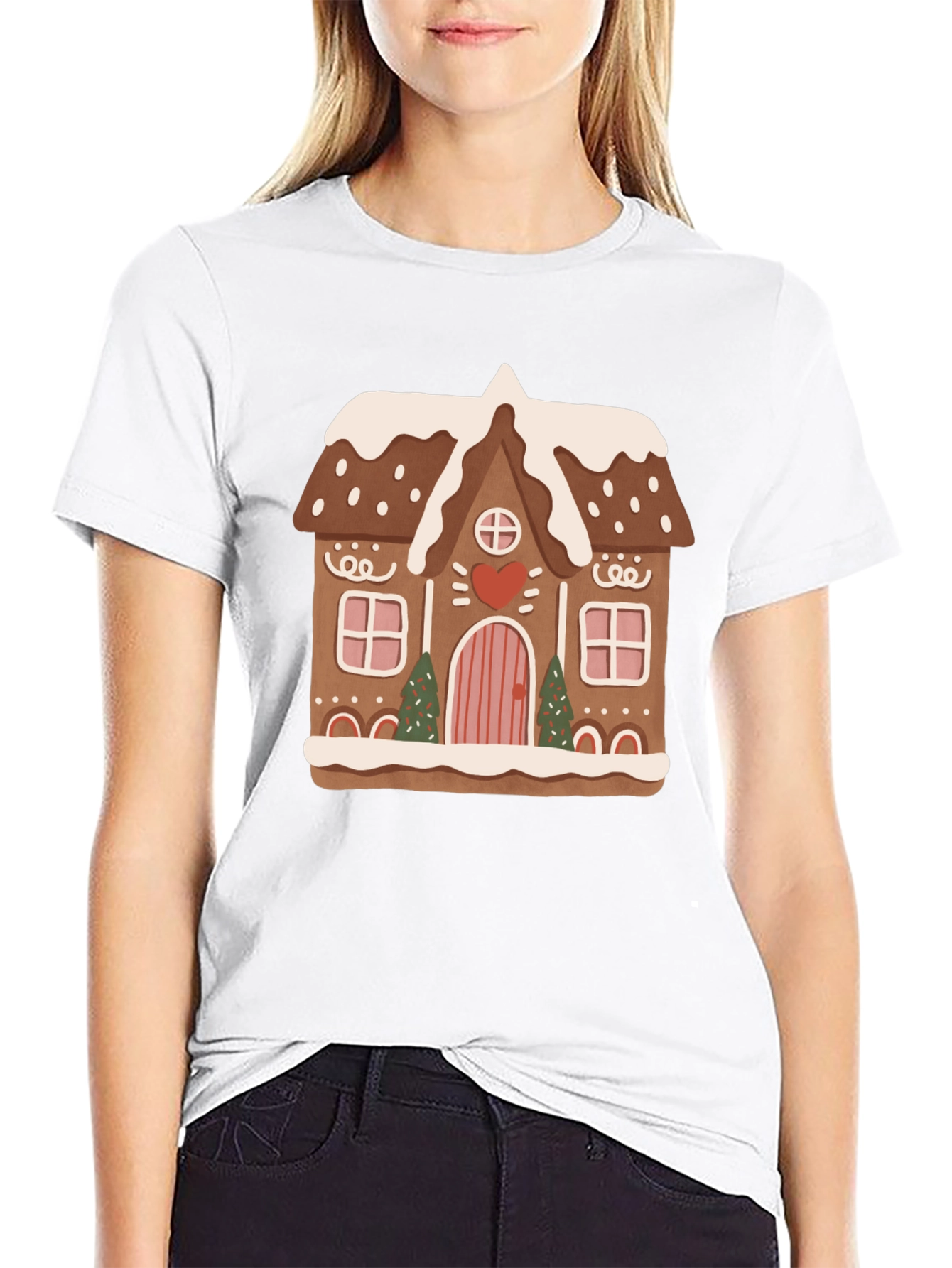 Black Gingerbread House Graphic Tee view 9