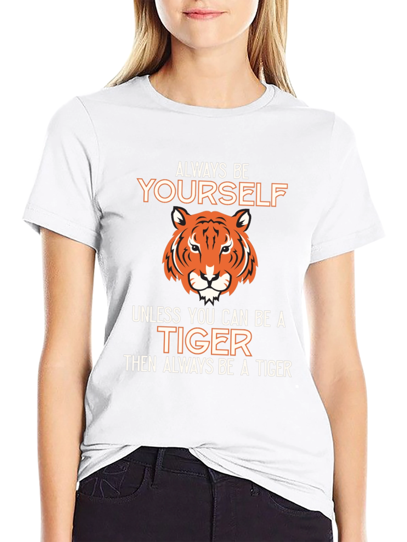 Black Be Yourself Unless You Can Be A Tiger T-Shirt view 9
