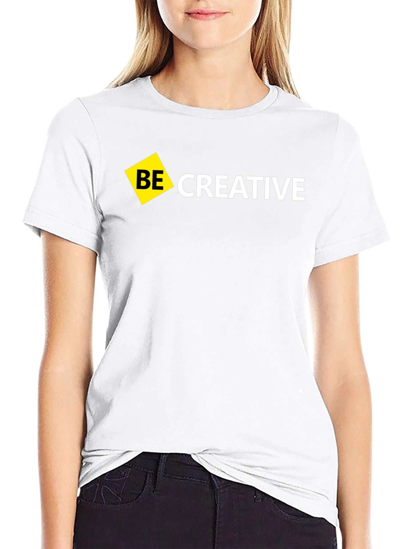 Black Be Creative Black T-Shirt - Modern Design view 9