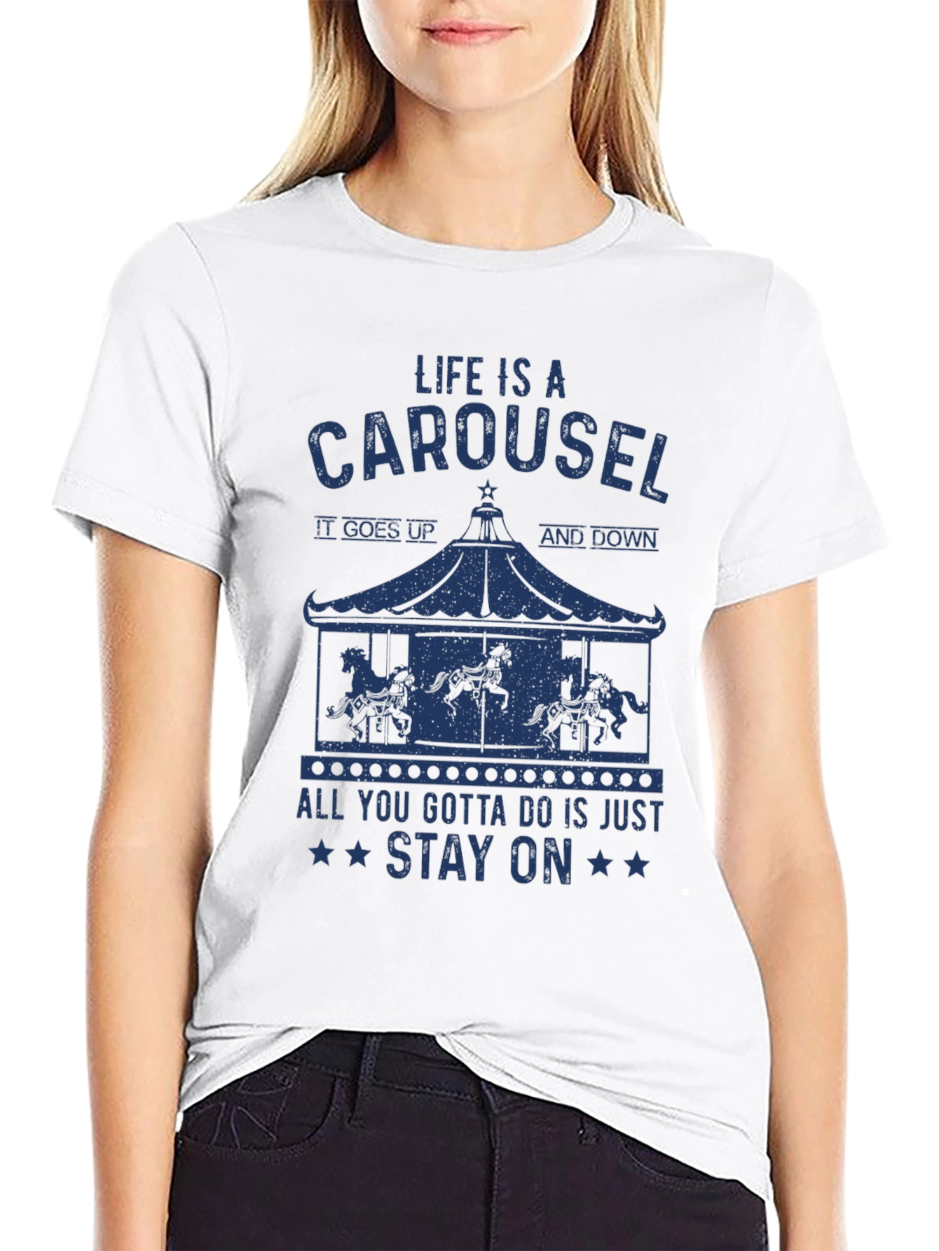 Black Carousel Graphic Tee - Life's a Ride T-Shirt view 9