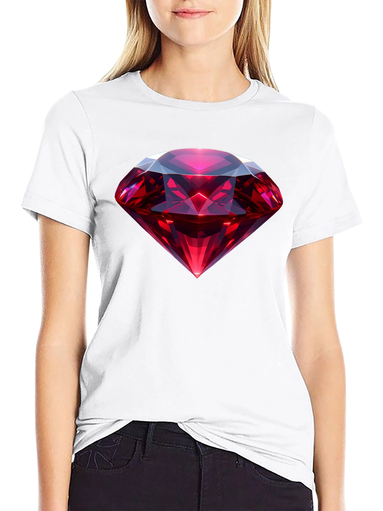 Black Ruby Gem Graphic Tee - Black view 9
