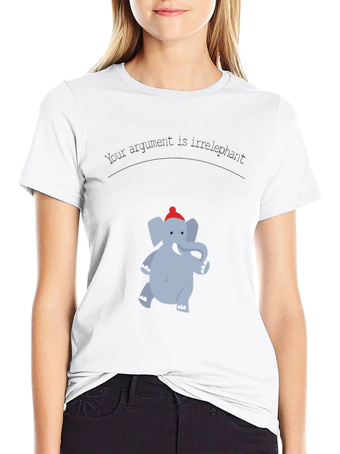 Black Irrelephant Graphic T-Shirt - Funny Argument Tee view 9