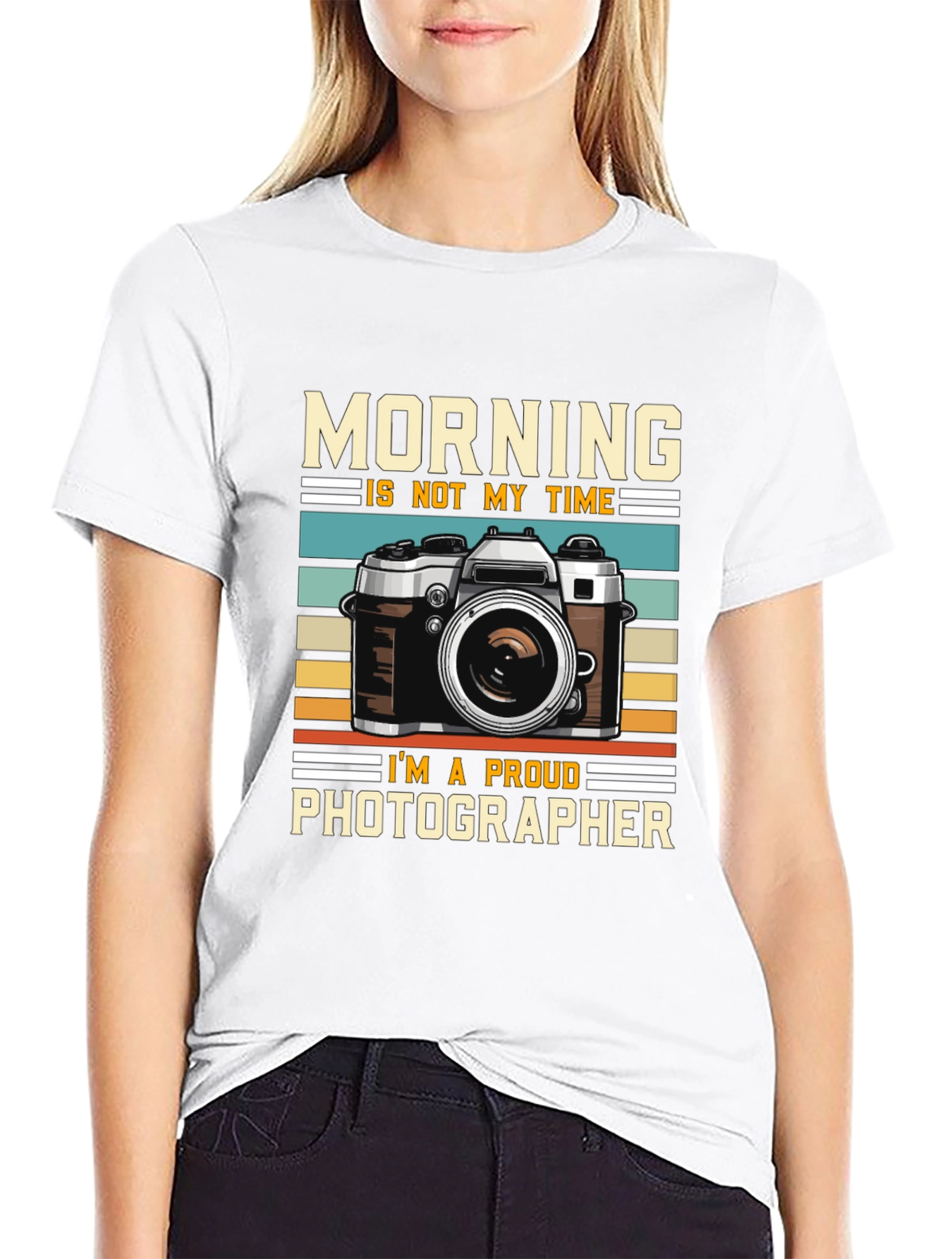 Black Photographer T-Shirt - Not a Morning Person view 9