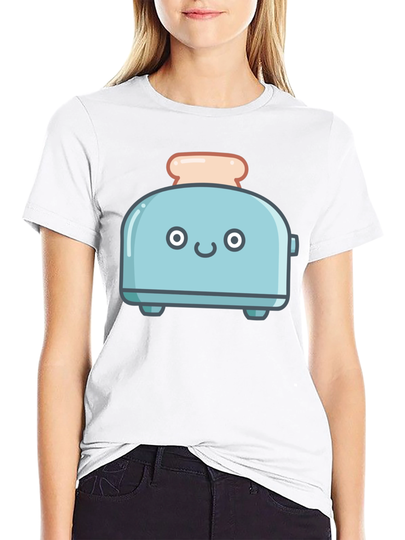 Black Cute Toaster Graphic T-Shirt view 9