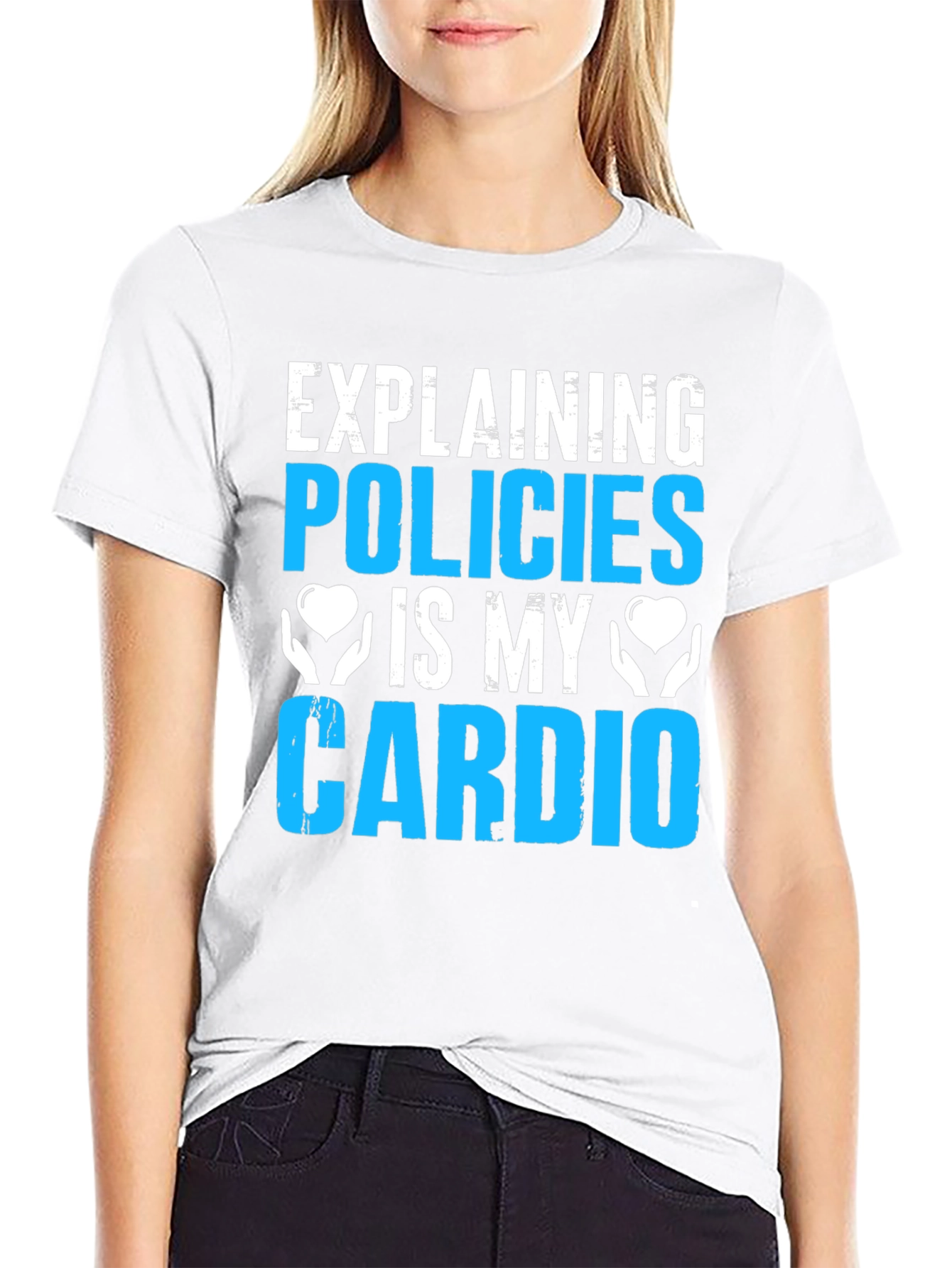 Black Policies Are My Cardio Funny Graphic Tee view 9