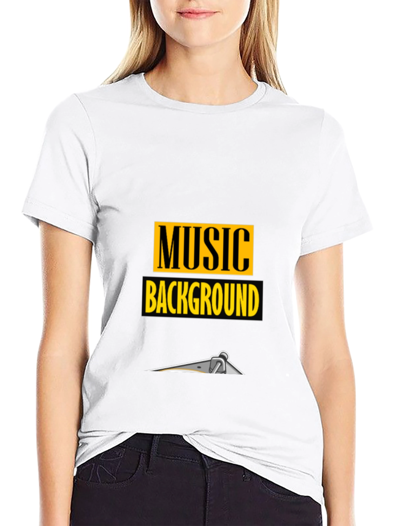 Black Music Background Graphic Tee - Black view 9
