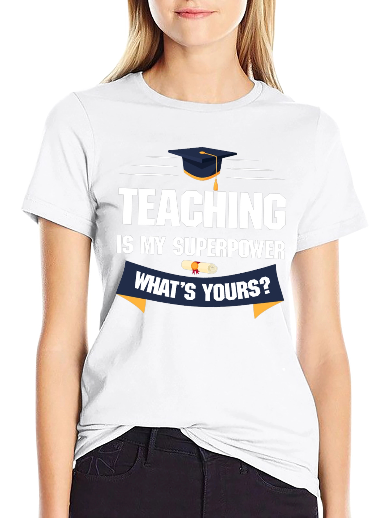 Black Teaching Is My Superpower T-Shirt view 9