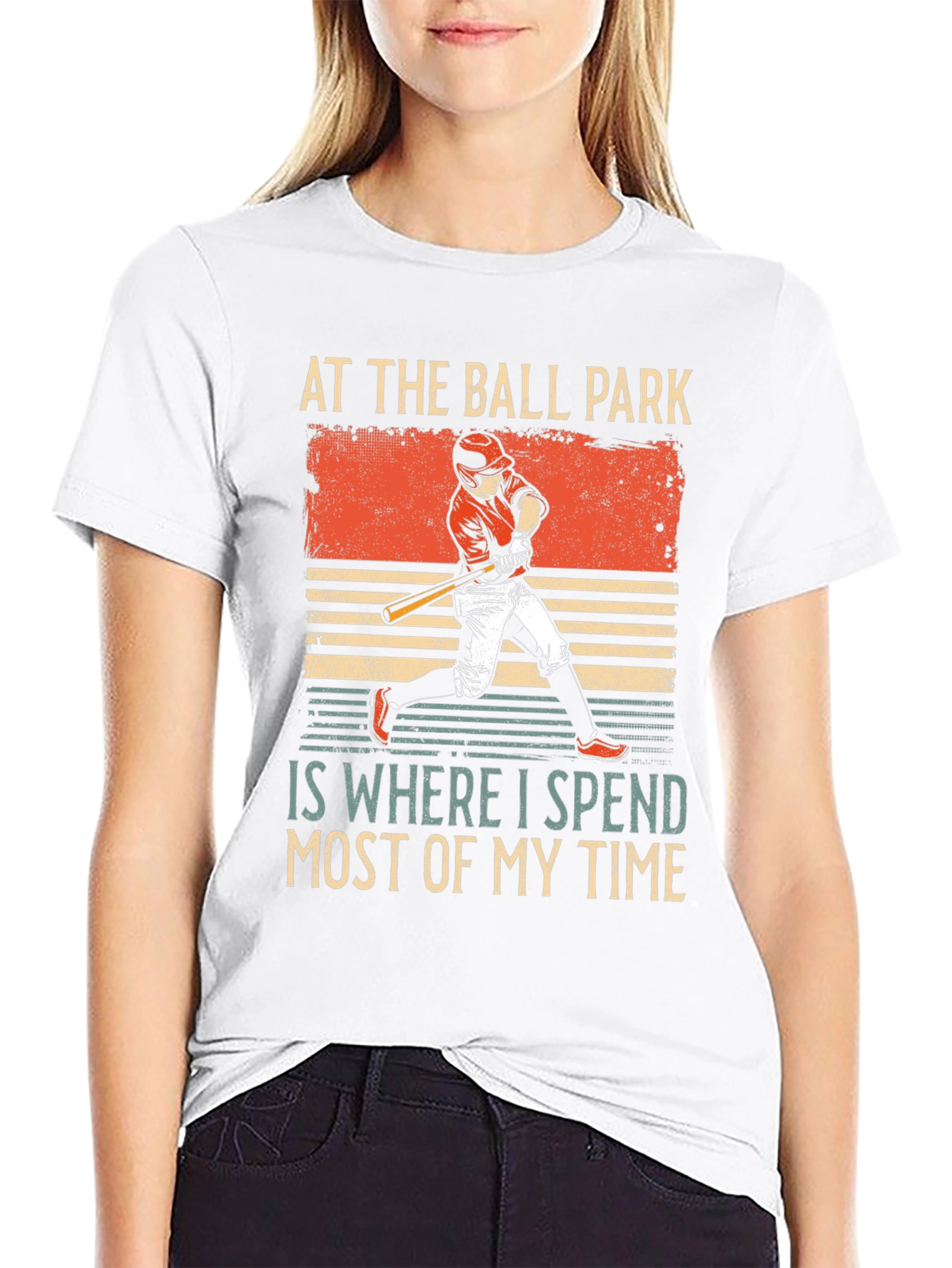 Black Baseball Fan T-Shirt: At The Ball Park view 9